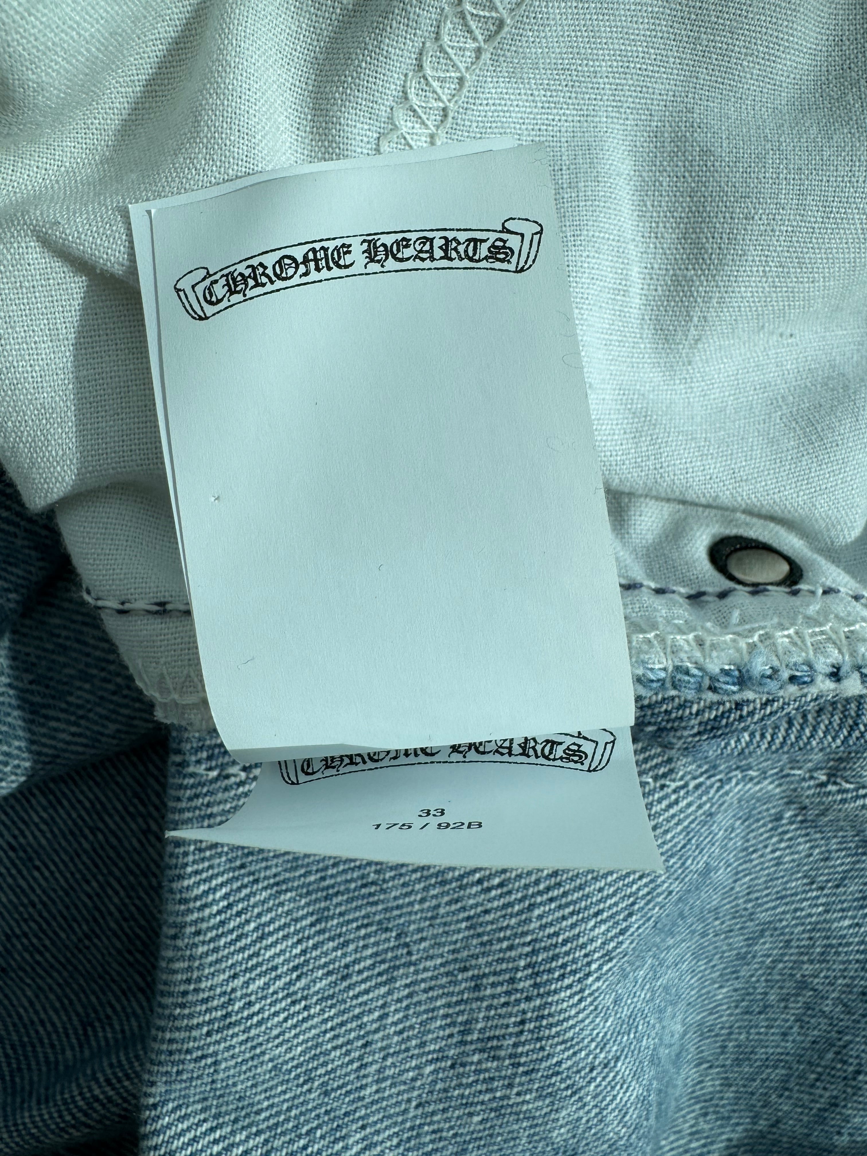 Chrome Hearts x Levi's Exclusive St. Barth Blue & Orange Cross Patch Jeans for Men & Women - Perfect for Streetwear, Casual Outfits, and Fashion Statements