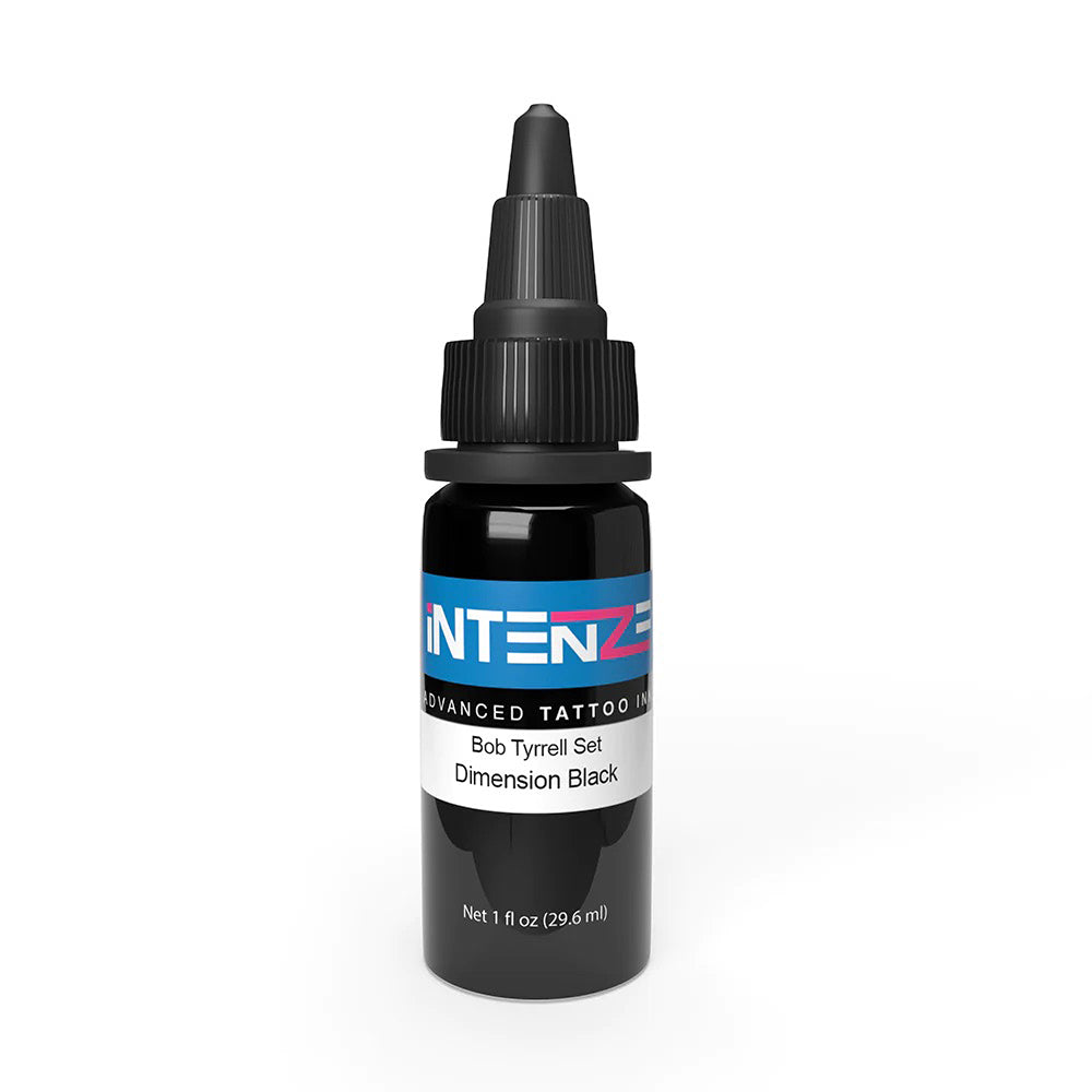 Dimension Black Bob Tyrrell Black & Grey Series Intenze Tattoo Ink - 1oz Bottle for Professional Tattoo Artists & Body Art Enthusiasts