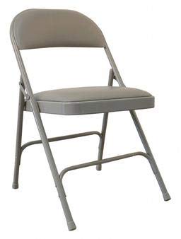 Premium Beige Steel Folding Chair with Comfortable Seat - Heavy Duty & Space Saving - Perfect for Weddings, Parties, Camping & Outdoor Events (1 Pack)