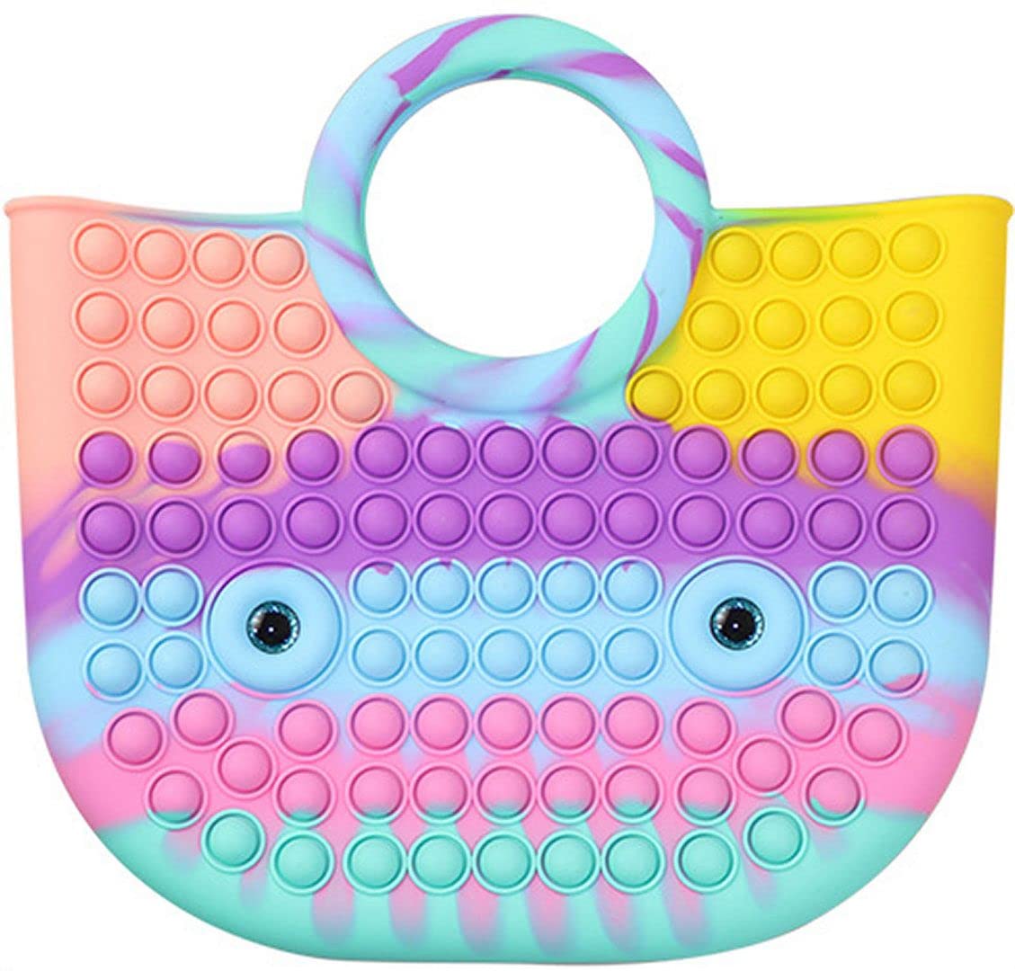 QZUnique Pop Purse Fidget Tote Bag - Push Bubble Silicone Handbag for Women - Stress Relief & Sensory Toy - Perfect for Office, Travel, and Anxiety Relief