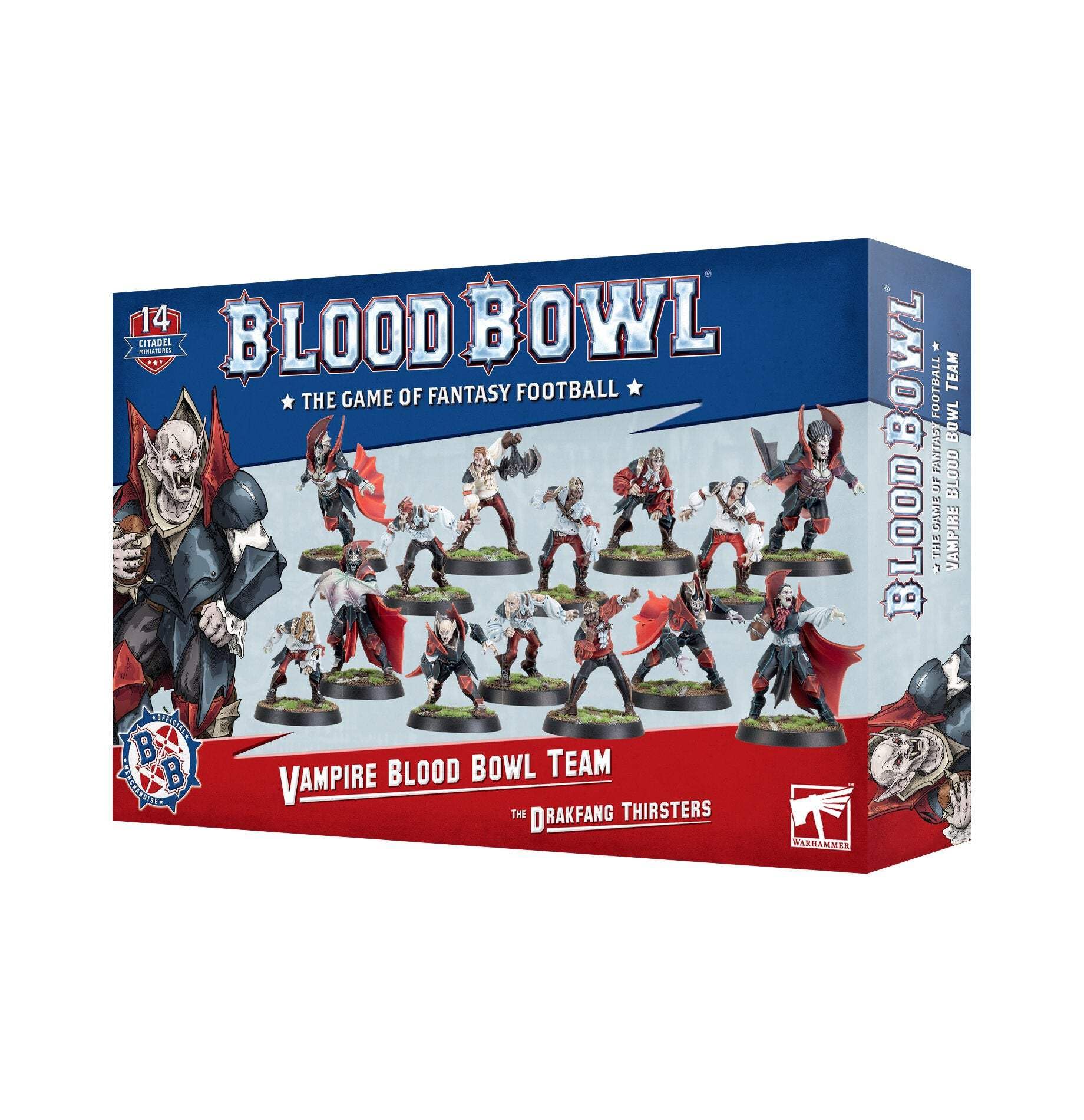 Games Workshop Blood Bowl - Team Vampire: The Drakfang Thirsters Official Miniature Set for Tabletop Fantasy Football Gaming - Perfect for Vampire-Themed Game Nights and Tournaments