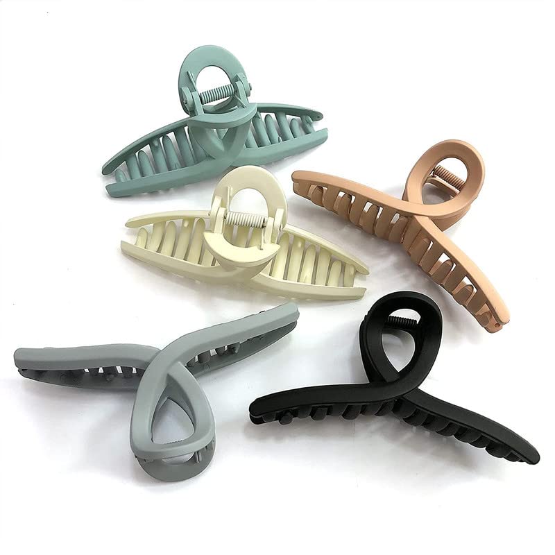 Shidara Large No Slip Matte Hair Claw Clips for Women - Butterfly Jaw Clips for Thin, Fine & Thick Hair (Set of 4) | Perfect for Updos, Ponytails & Everyday Hairstyles