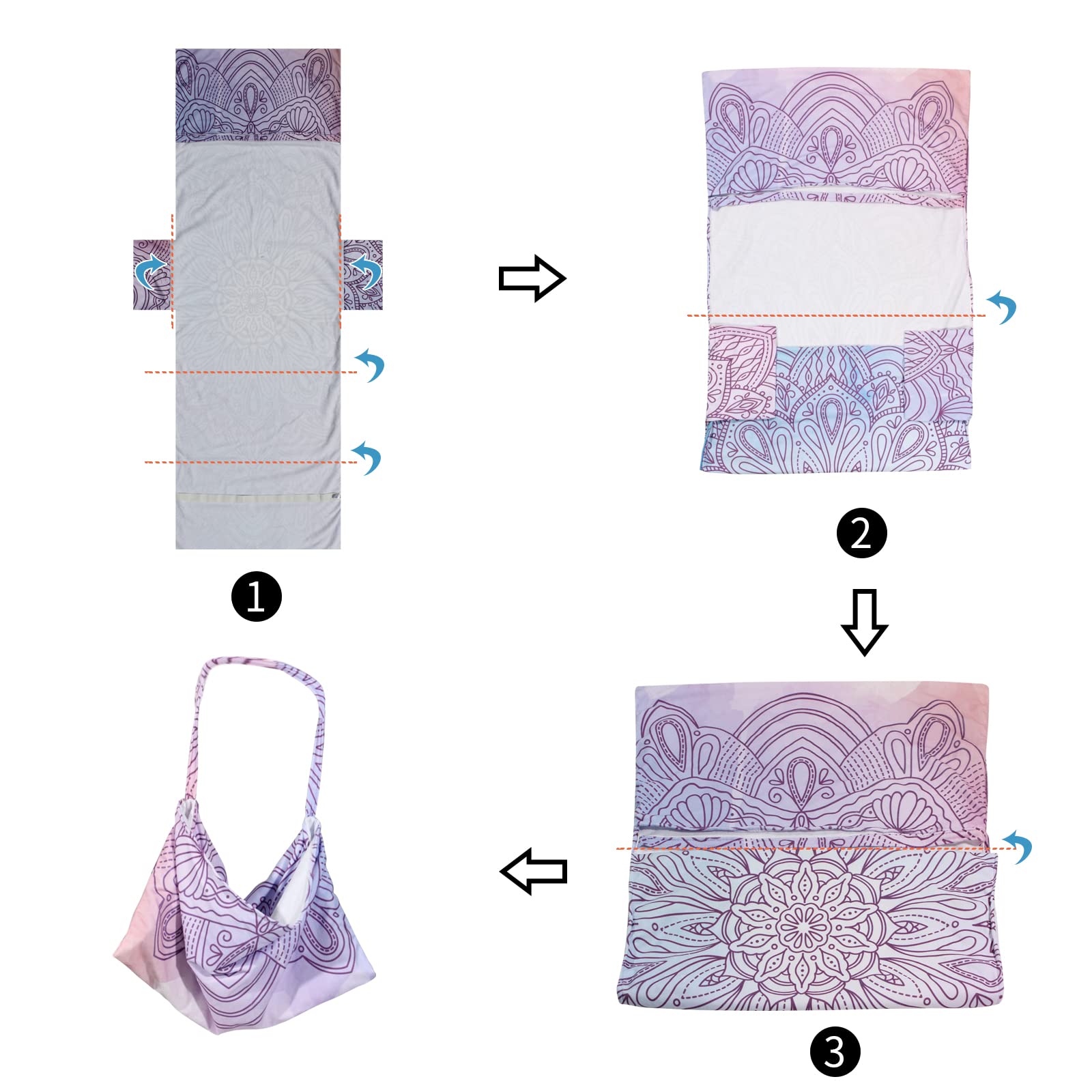 Bohemian Beach Chair Cover with Side Pockets - Thick Quick-Dry Chaise Lounge Towel Cover for Pool, Sunbathing, Garden & Hotel Use - Non-Slip Design (Purple) - Perfect for Vacation, Resort Relaxation and Outdoor Lounging