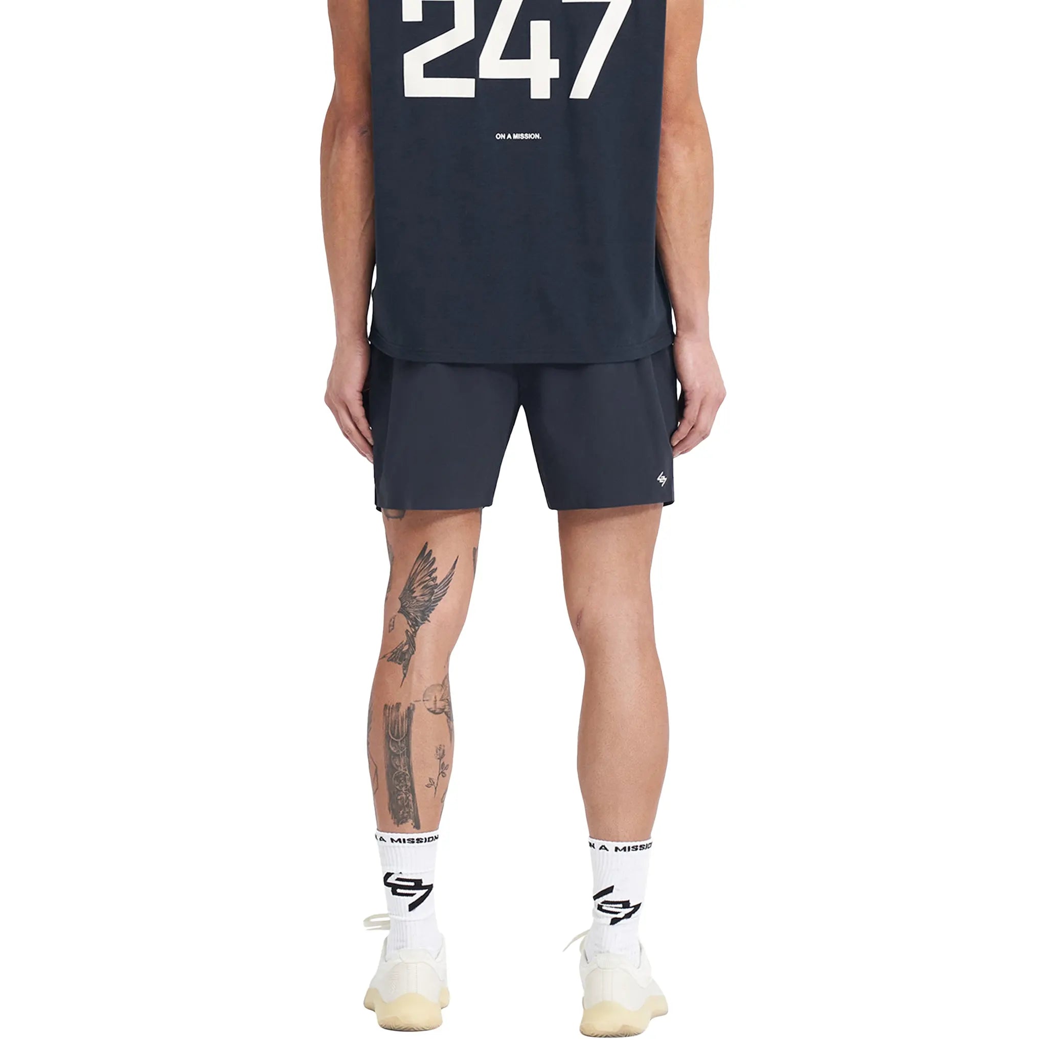 Represent 247 Fused Navy Blue Athletic Shorts for Men - Comfortable Gym Workout Running & Casual Wear