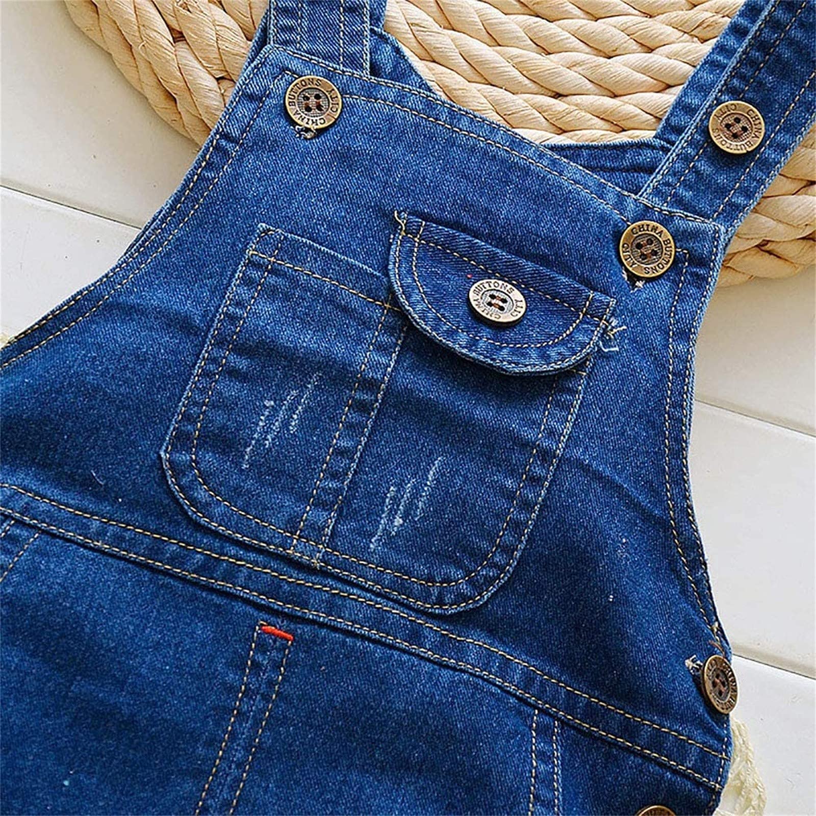 **Adorable Adjustable Denim Overalls for Toddlers - Boys & Girls Cute Print Jumpsuit (Blue, Size 2-3 Years) - Perfect for Playdates, Daycare & Family Outings**