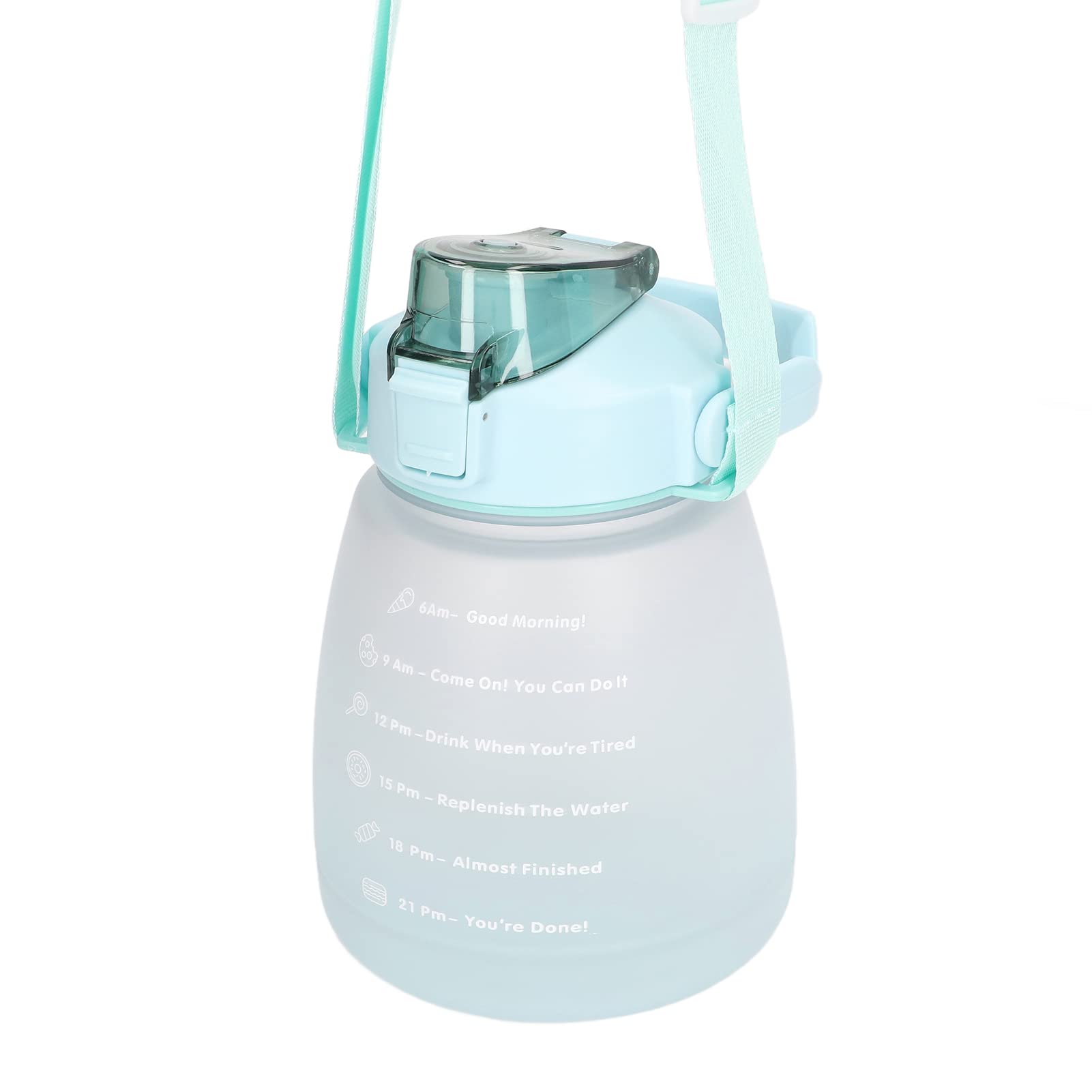 Insulated Motivational Water Bottle with Straw - 24oz BPA-Free Leak Proof Sports Bottle for Running, Hiking, Cycling & Gym - Light Blue | Stay Hydrated During Workouts & Outdoor Adventures