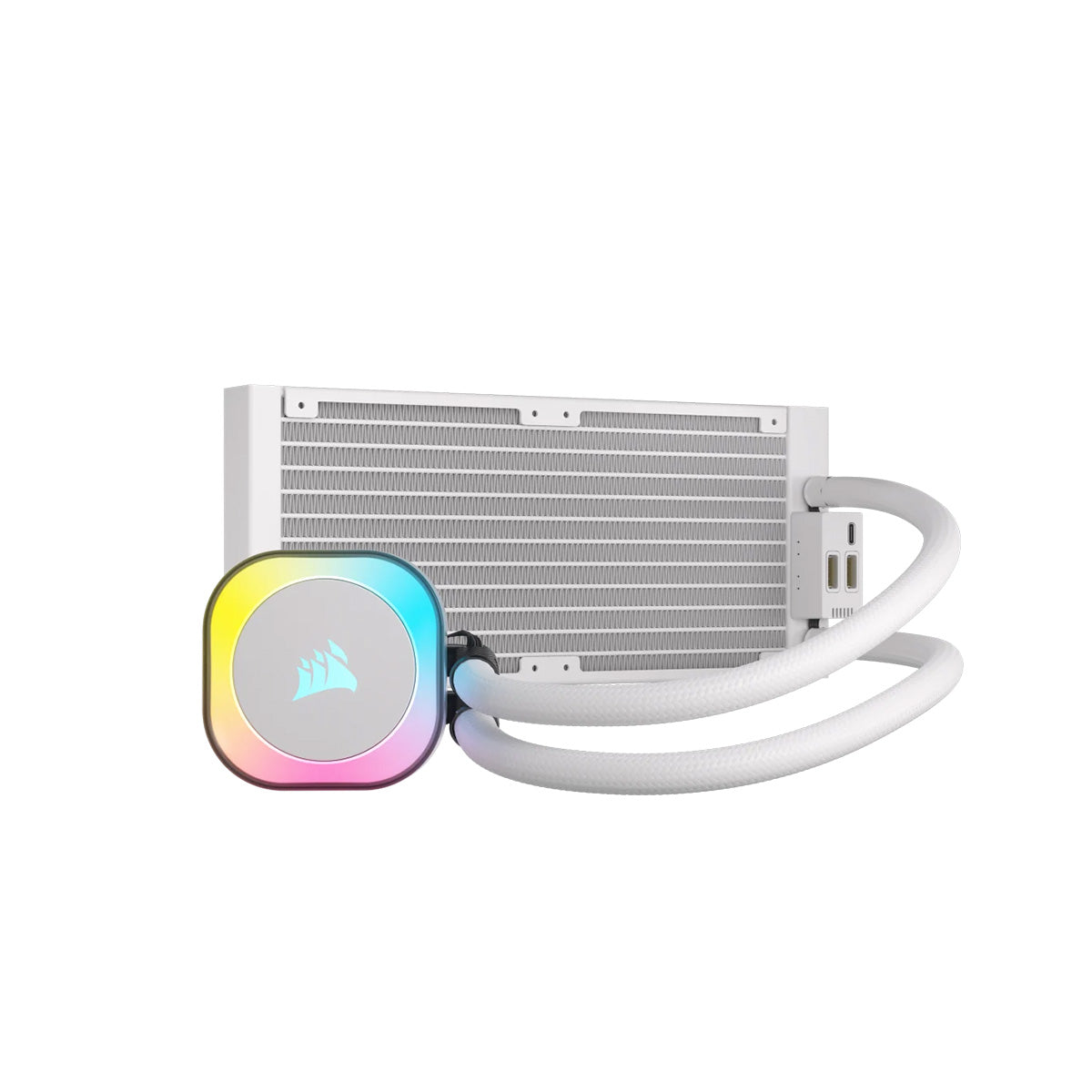 Corsair iCUE LINK H100i RGB White 240mm AIO Liquid CPU Cooler - High Performance Water Cooling System for Gaming PC & Workstation - Perfect for Overclocking and Silent Operation