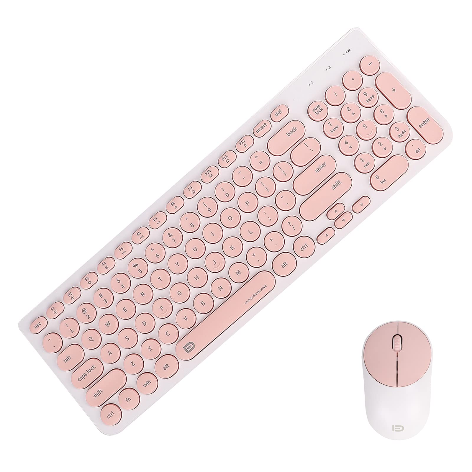 TXTKT Wireless Keyboard and Mouse Combo - 2.4G Wireless with 36-Month Battery Life, Ergonomic Design for Home & Office (Pink) - Perfect for PC, Laptop, Desktop Computer Users