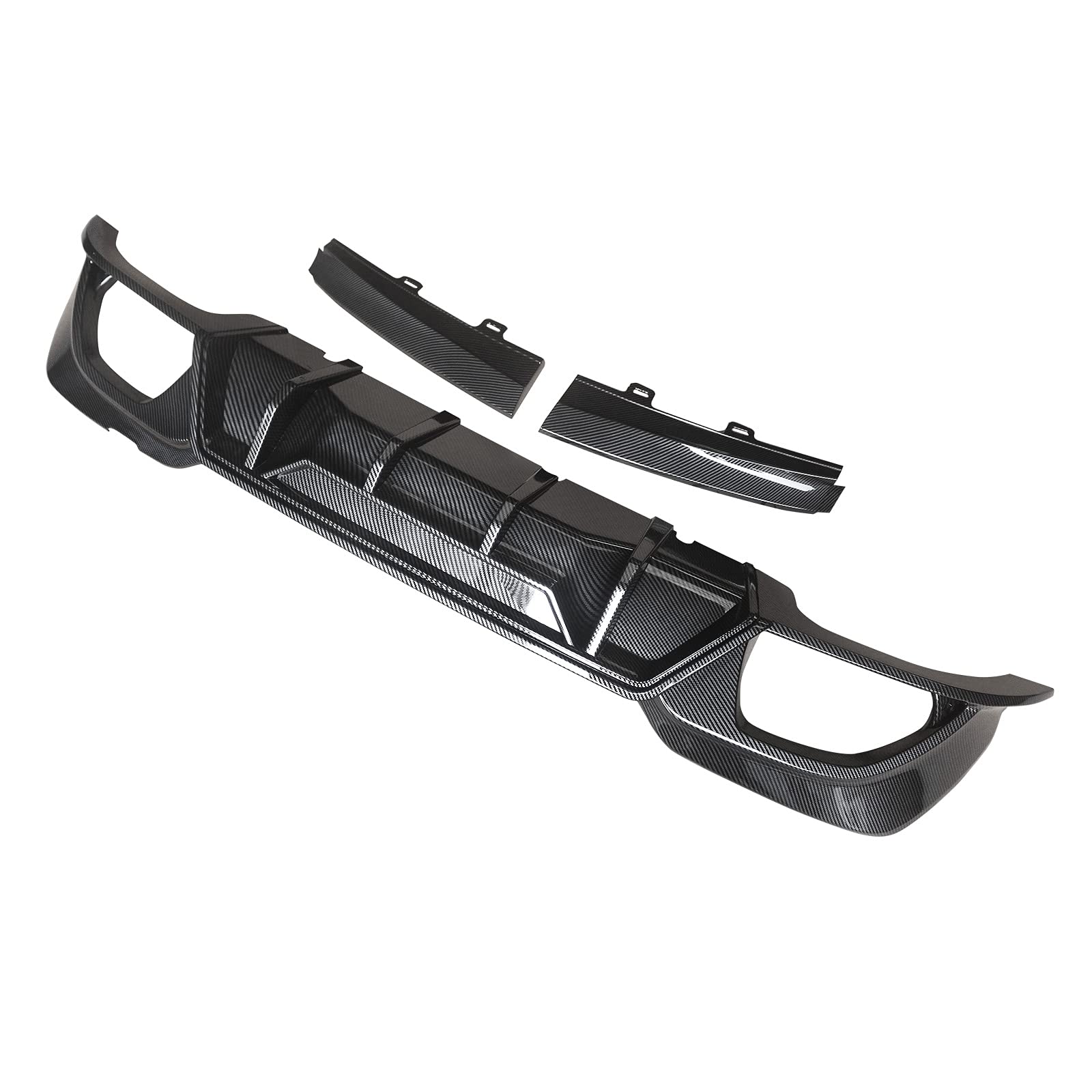NINTE Rear Diffuser for 2019-2022 BMW 3 Series G20 M Sport Bumper - Carbon Fiber Style Painted Lower Splitter Lip | Perfect Upgrade for Enhanced Aerodynamics & Sporty Look