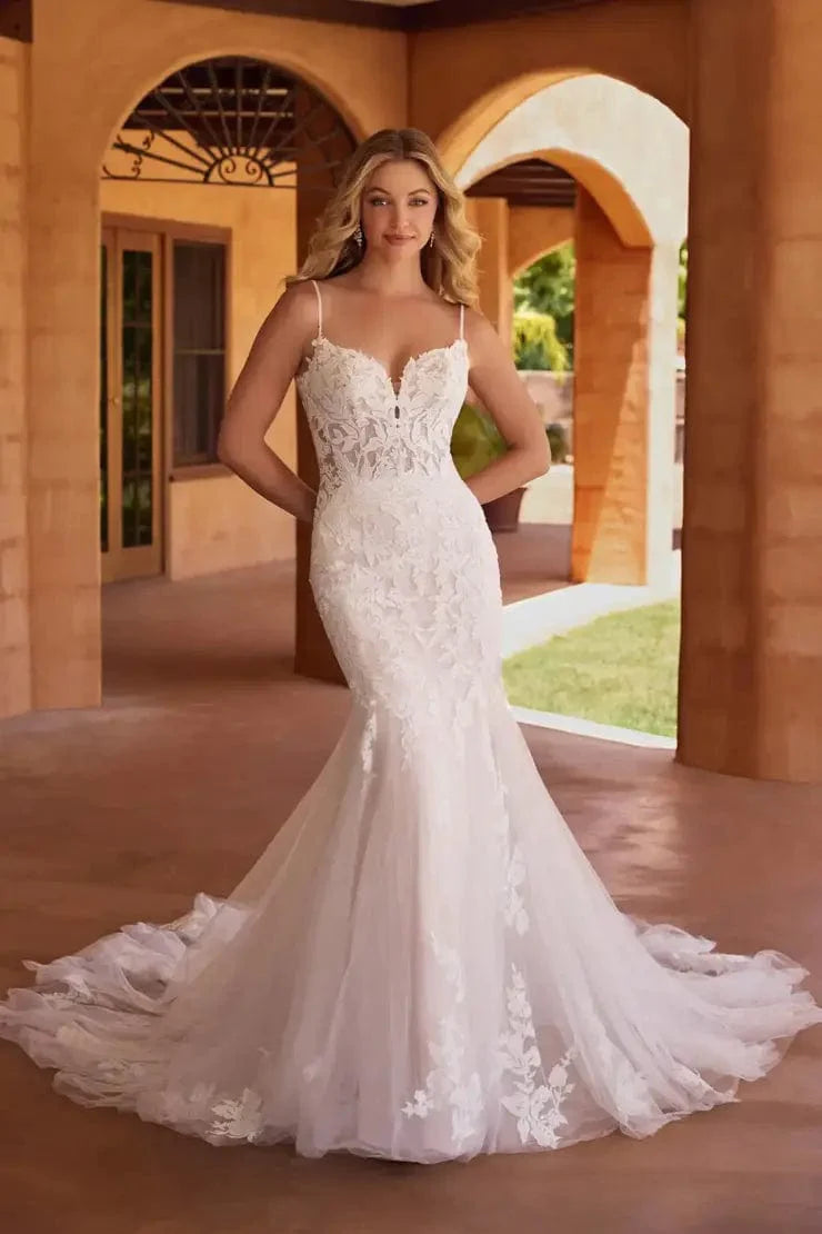 Sophia Tolli Y3127 Ivana Wedding Dress - Elegant Lace Bridal Gown for Church Ceremony & Romantic Outdoor Weddings