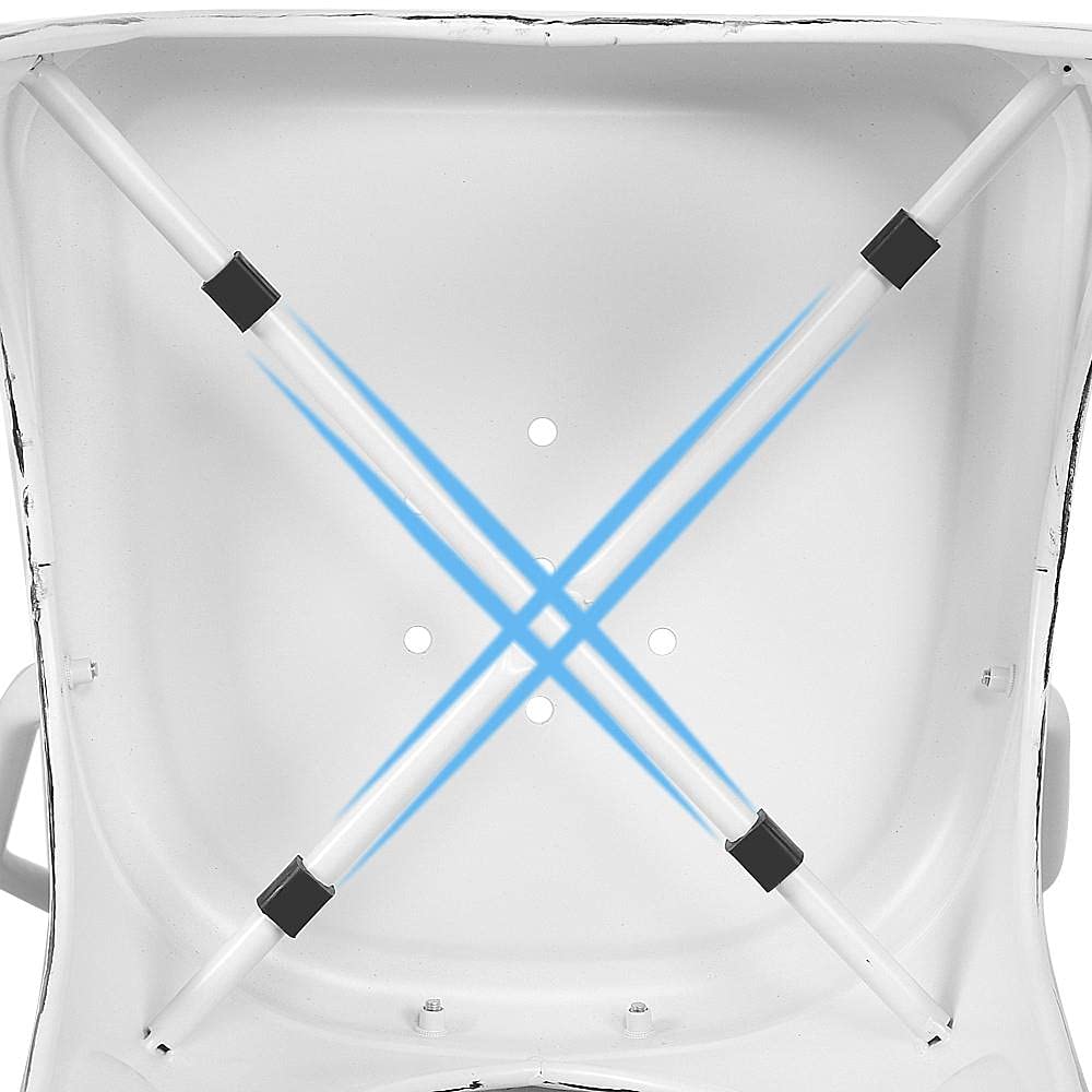 Yaheetech 4-Pack Metal Dining Chairs - Indoor/Outdoor Stackable Bistro Chairs for Patio, Cafe, Restaurant - Distressed White Finish - Perfect for Home Dining, Outdoor Entertaining & Commercial Use
