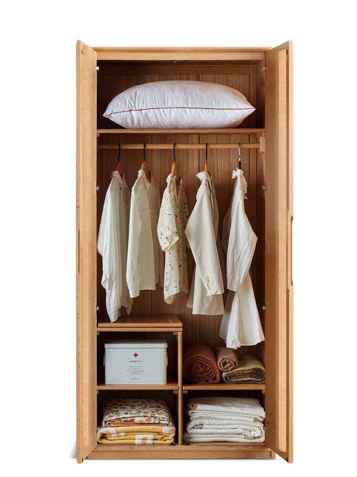 Solid Oak Wood Wardrobe - Spacious Storage for Bedroom, Closet & Home Organization | Durable & Stylish Furniture for Modern Living Spaces