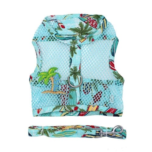 Cool Mesh Dog Harness with Leash - Breathable Adjustable Pet Vest for Small Medium Large Dogs - Perfect for Walking, Running, Beach Outings & Surfing with Your Dog