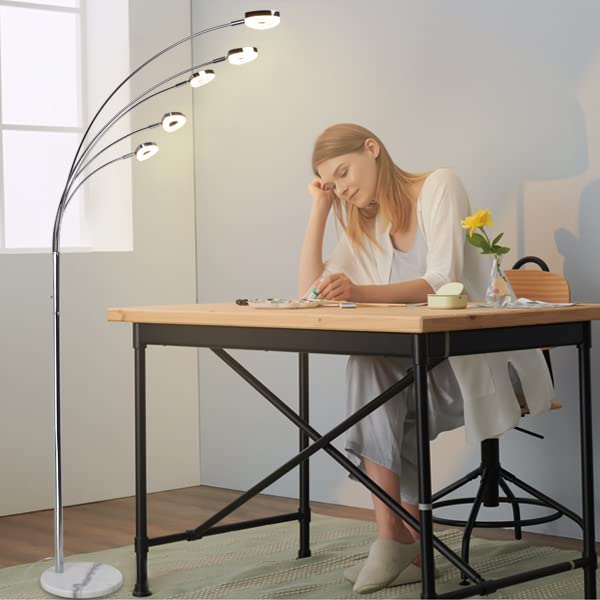 PADMA LED Floor Lamp with Rotatable Head - Dimmable Modern Standing Light with Crystal LED Beads for Eye Protection | 3000K Warm White Lighting for Living Room, Bedroom, Office & Corner | Perfect for Reading, Relaxing & Ambient Lighting