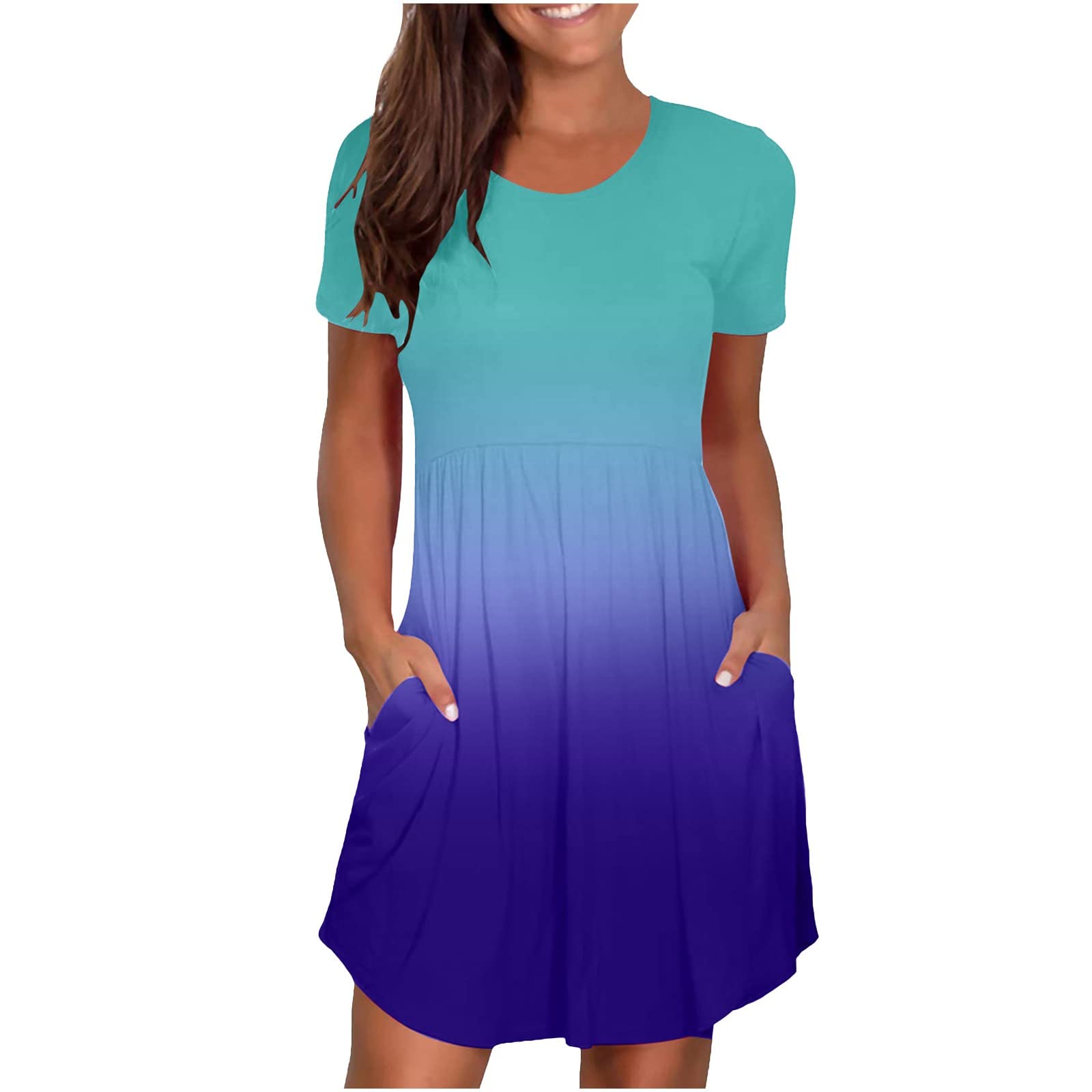 NaRHbrg Women's Casual Summer Sleeveless T-Shirt Dress - Loose Comfy Swing Dress with Pockets for Beach, Vacation & Everyday Wear | Flowy Sundress Cover Up