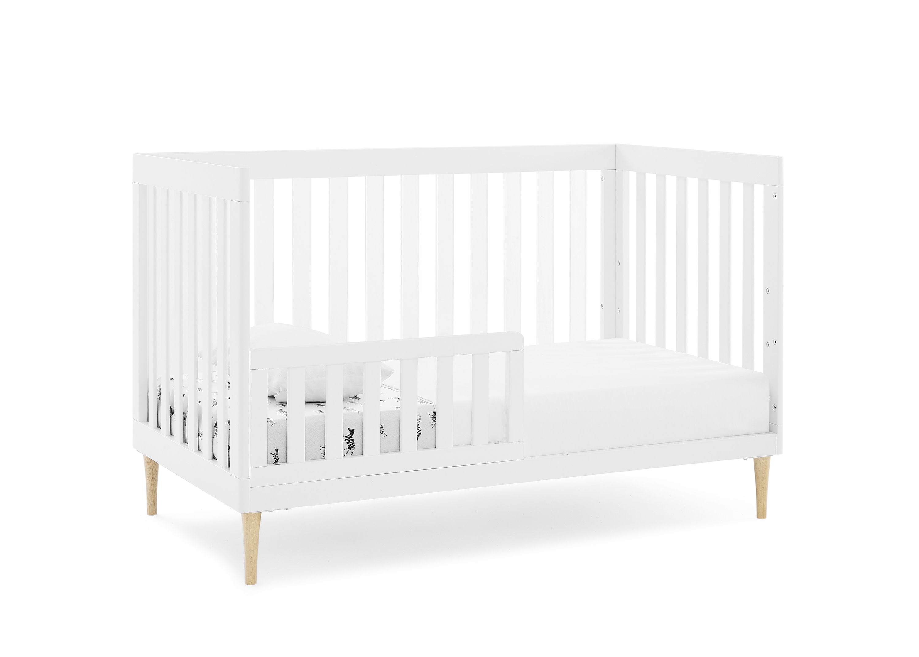 Austin Acrylic 4-in-1 Convertible Baby Crib - Toddler Bed, Daybed & Full-Size Bed | Modern Nursery Furniture for Boys & Girls | Perfect for Small Spaces & Growing Families