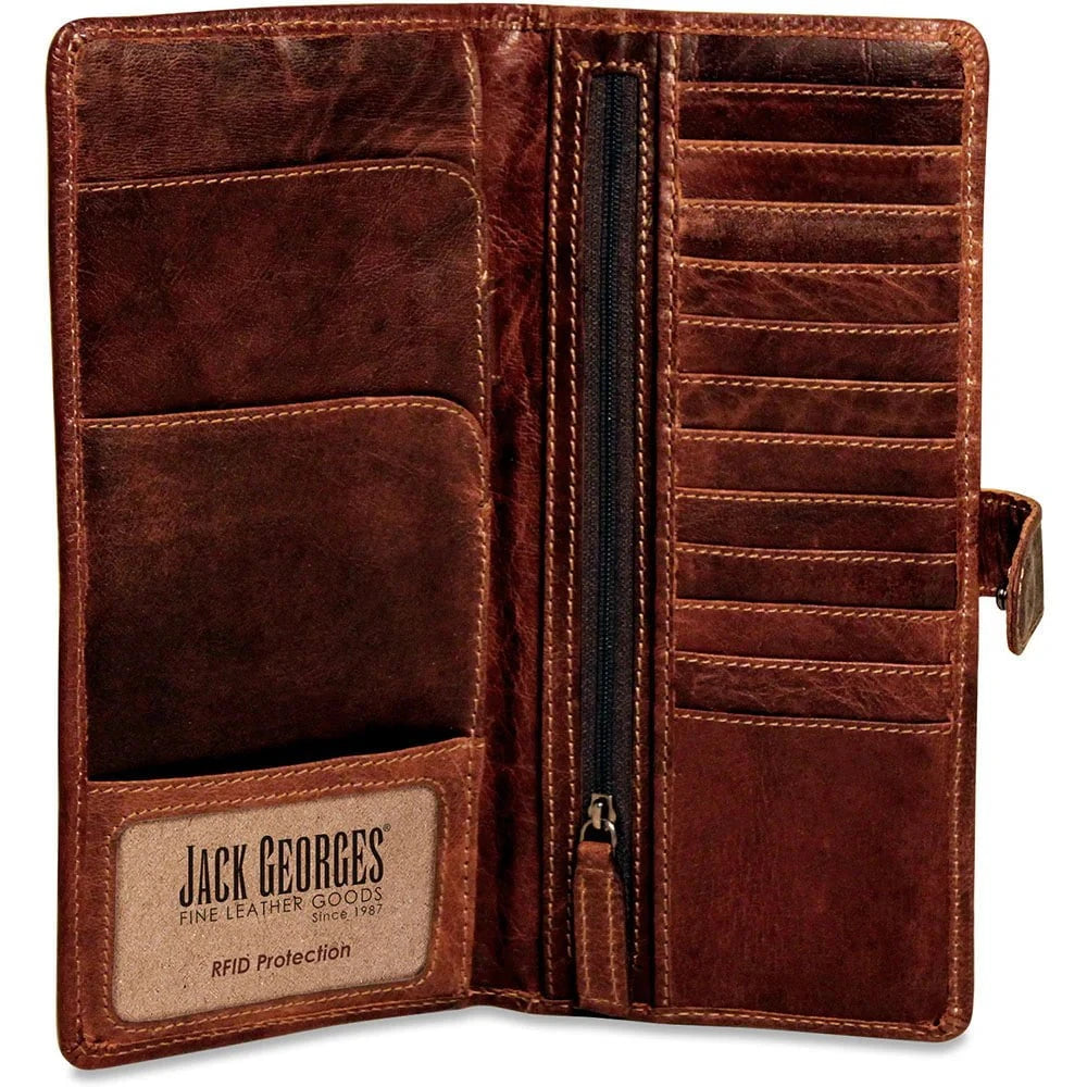 Jack Georges Travel Wallet - RFID Blocking Leather Passport Holder for Men & Women - Perfect for Airplane, Cruise, and International Travel Accessories