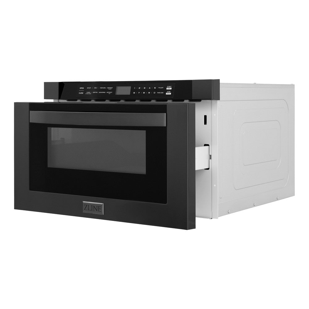 ZLINE 48-inch Black Stainless Steel Kitchen Package - Dual Fuel Range, Range Hood & Microwave Drawer (4KPR RABRH48 MW) | Premium Appliance Bundle for Modern Kitchens, Home Renovations & Chef-Inspired Cooking Spaces