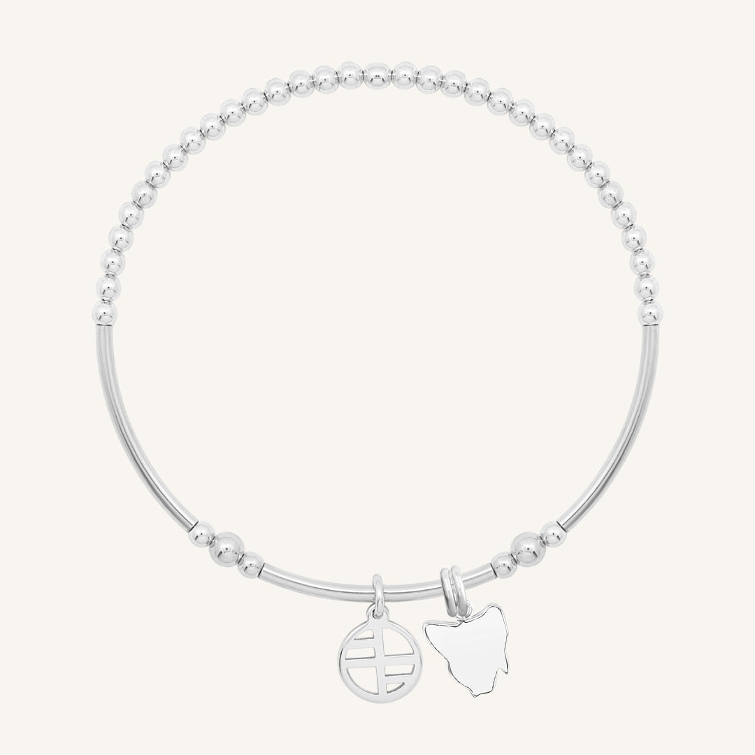 Authentic Origin Tasmania Bracelet - Handmade Leather & Silver Jewelry for Women | Perfect for Casual Wear, Gifts & Special Occasions