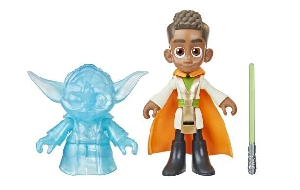 STAR WARS Pop-Up Lightsaber Training Toy Set - Kai Brightstar & Yoda 4-Inch Action Figures for Kids Ages 3+ | Preschool Toys for Boys & Girls | Lightsaber Duel Play & Collectible Display