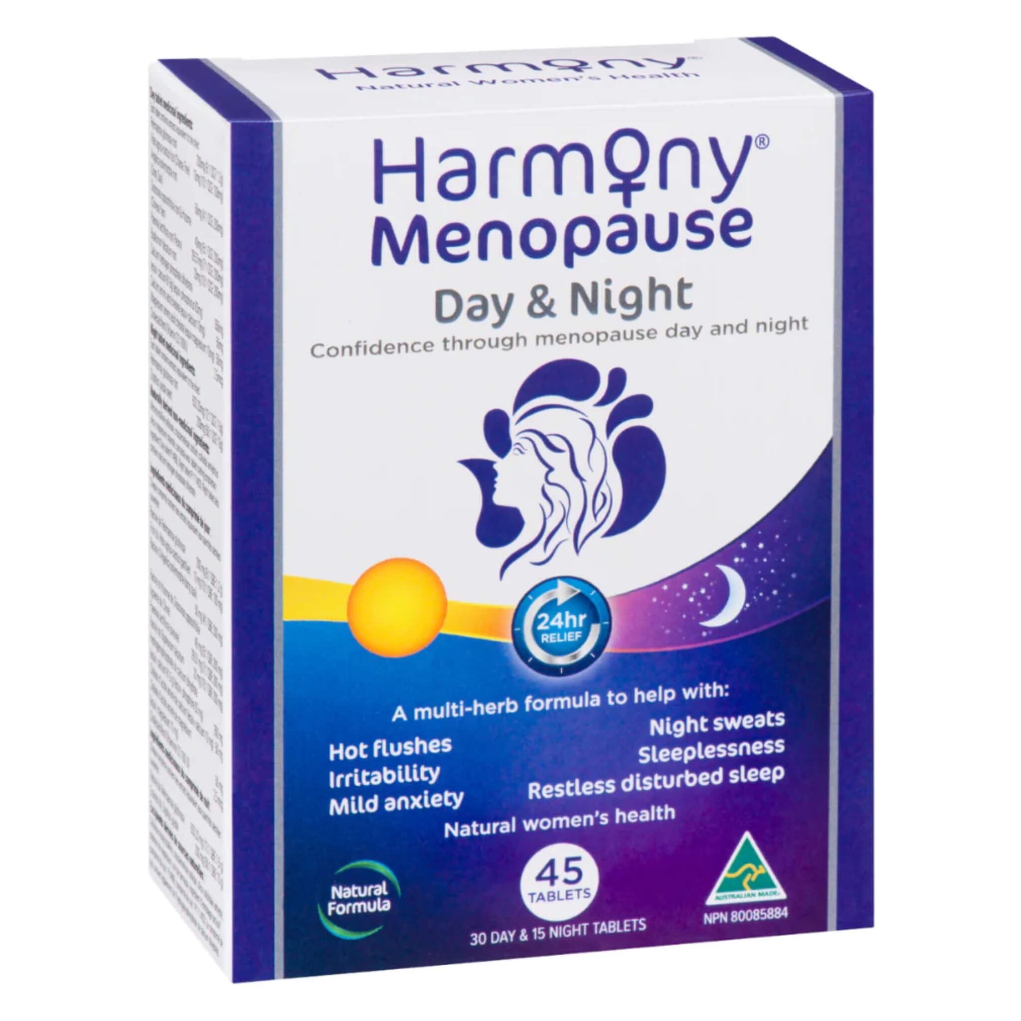 Harmony Menopause Relief Supplement for Women - Day & Night Formula for Hot Flashes, Mood Support & Sleep Aid - Natural Menopause Symptom Relief for Daytime Energy & Nighttime Relaxation | Perfect for Busy Women, Work & Home Use