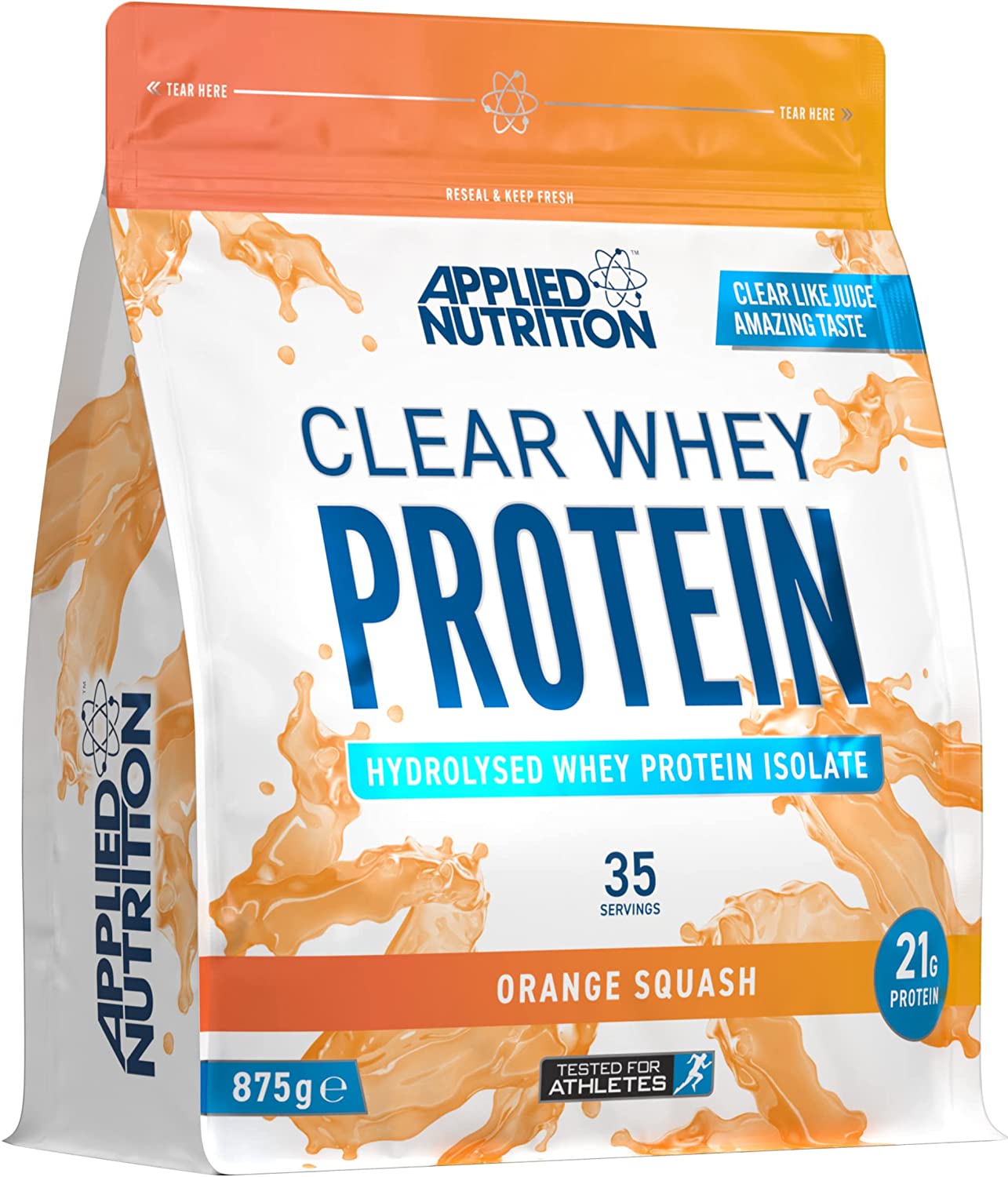 Applied Nutrition Clear Whey Isolate Protein Powder - 875g (35 Servings) | Low-Calorie Post-Workout Recovery & Muscle Building Supplement for Athletes & Fitness Enthusiasts