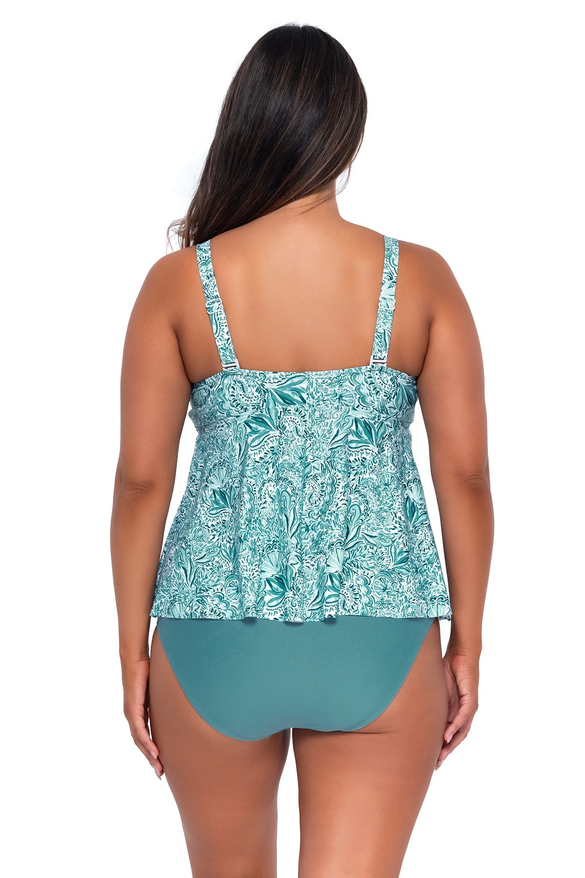Women's Swimwear - Escape By the Sea Marin Tankini Bikini Top for Beach, Pool & Vacation | Flattering Sunsets Print Two-Piece
