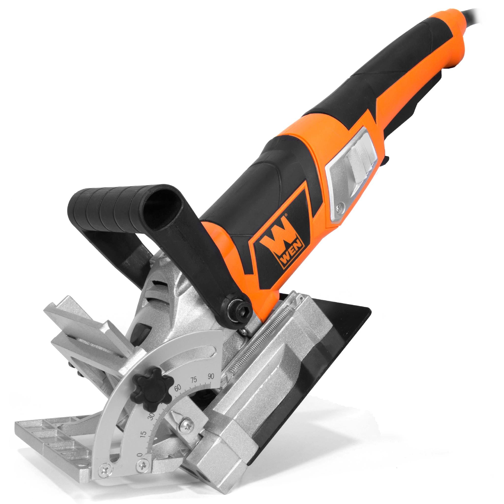 WEN JN8504 8.5 Amp Plate and Biscuit Joiner with Case and Biscuits - Professional Woodworking Tool for Cabinet Making and Furniture Repair