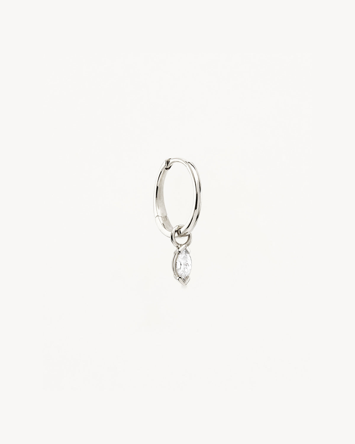 14K Solid White Gold Floating Petal Lab Grown Diamond Hoop Earrings for Women - Elegant Everyday Jewelry & Special Occasion Gift