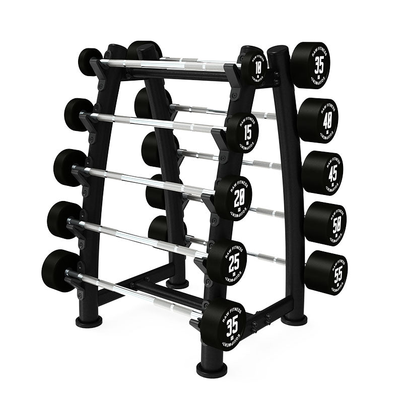 10-Pack Fixed Straight CPU Barbell 55KG with Storage Rack - Perfect for Home Gym Strength Training & Weightlifting Workouts