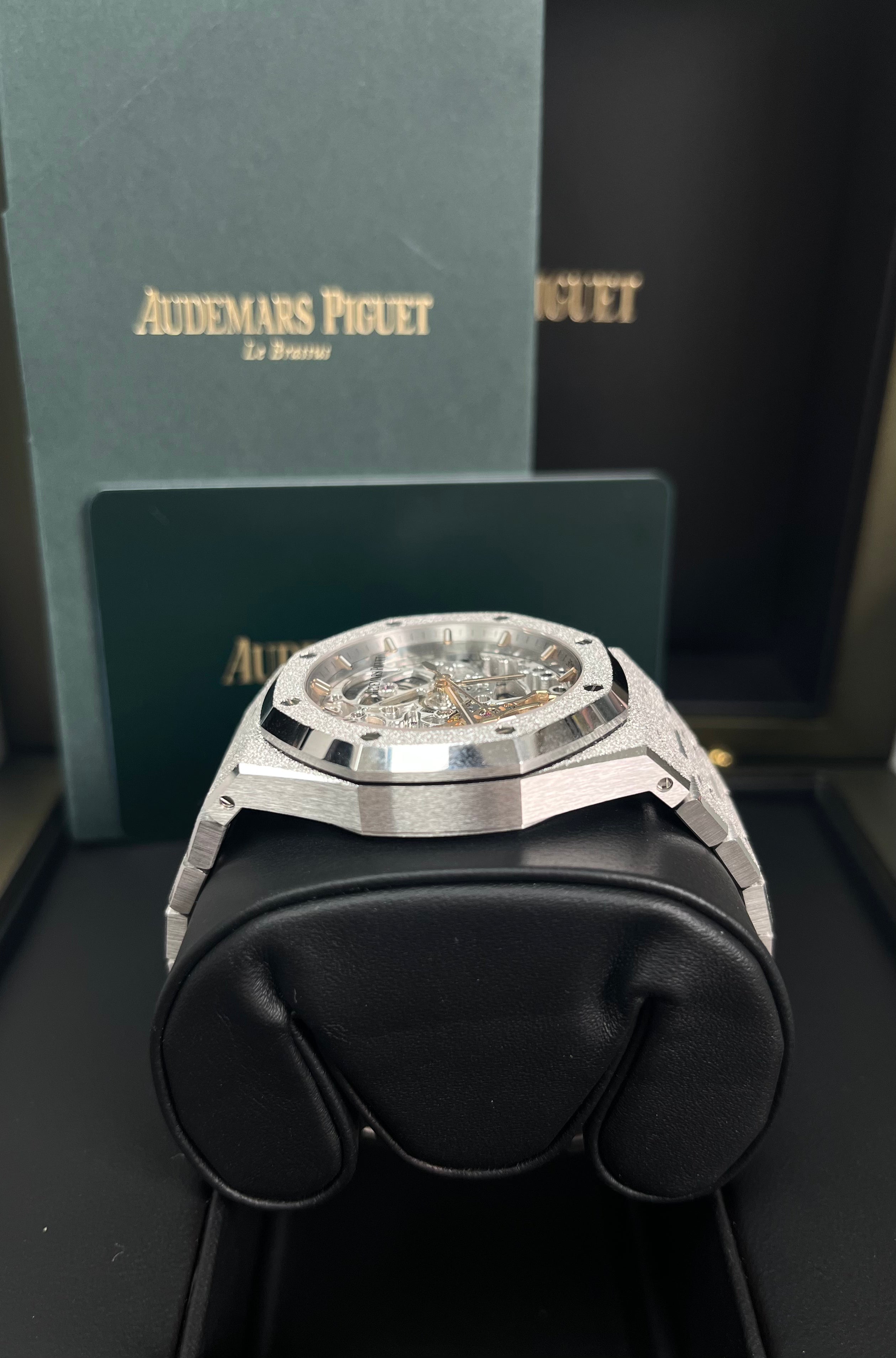 Audemars Piguet Royal Oak Double Balance Wheel Openworked Frosted Skeleton Watch - 37mm Stainless Steel Ref#15466BC.GG.1259BC.01 - Luxury Timepiece for Men, Perfect for Business Meetings & Special Occasions