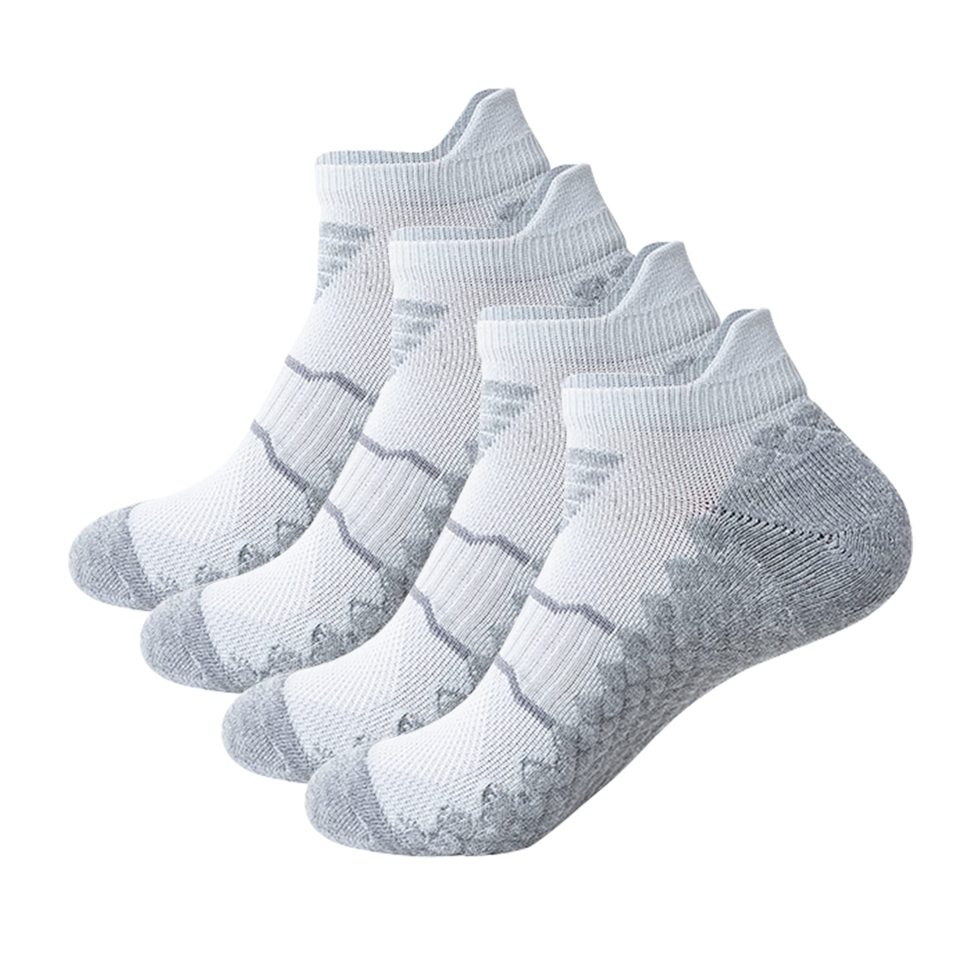 TENNOLA 4 Pairs Women's Low Cut Athletic Socks - Cushioned, Breathable Running Socks with Non-Slip Grip for Sports & Workout - Perfect for Jogging, Gym, Yoga and Daily Wear