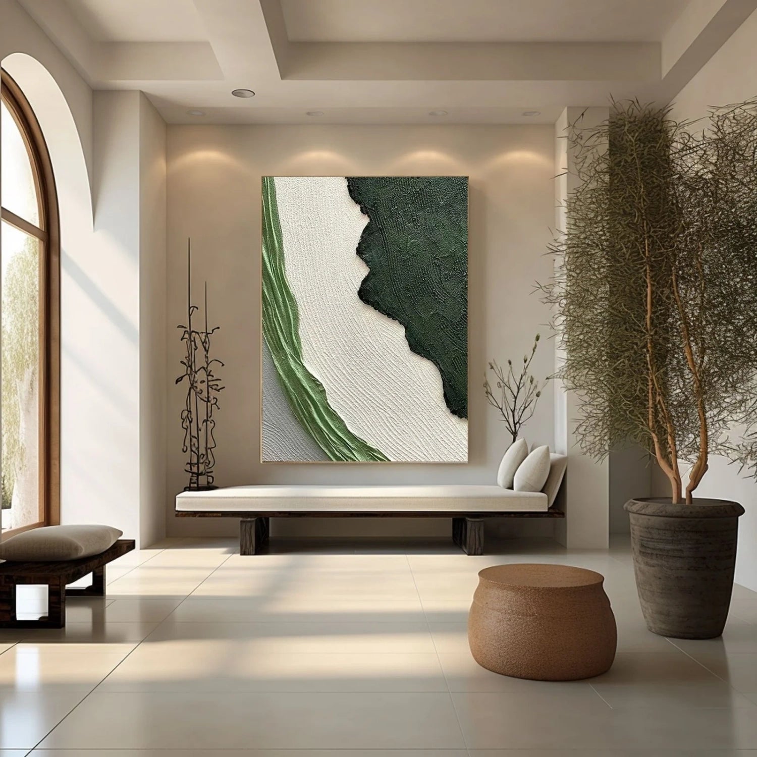 Blue & Green Abstract Wall Art Print #BG113 - Modern Canvas Painting for Living Room, Bedroom & Office Decor