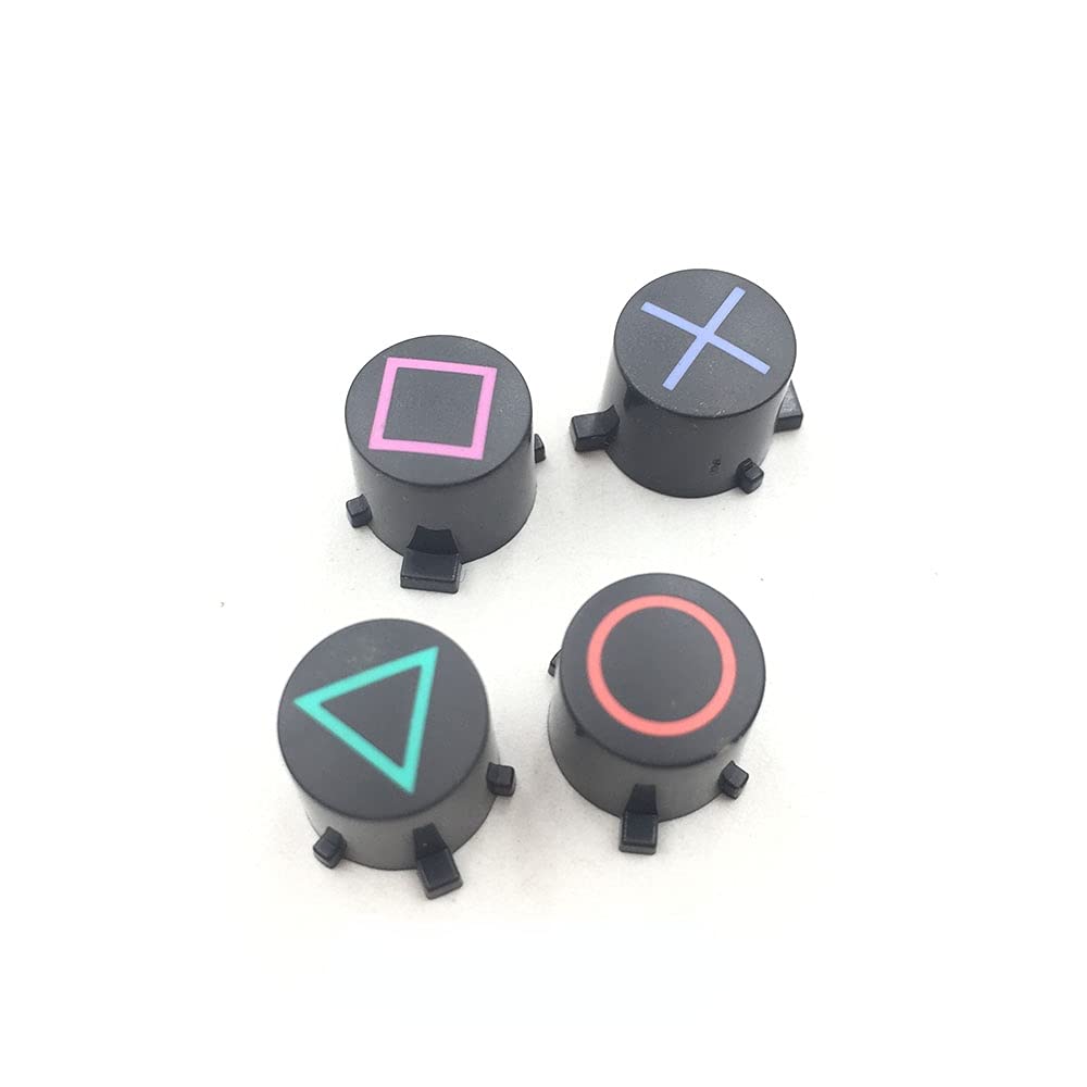 Replacement Plastic ABXY Buttons for PS4 Slim & Pro Controller - Dark Grey Gaming Accessories | Perfect for DIY Repairs & Controller Customization