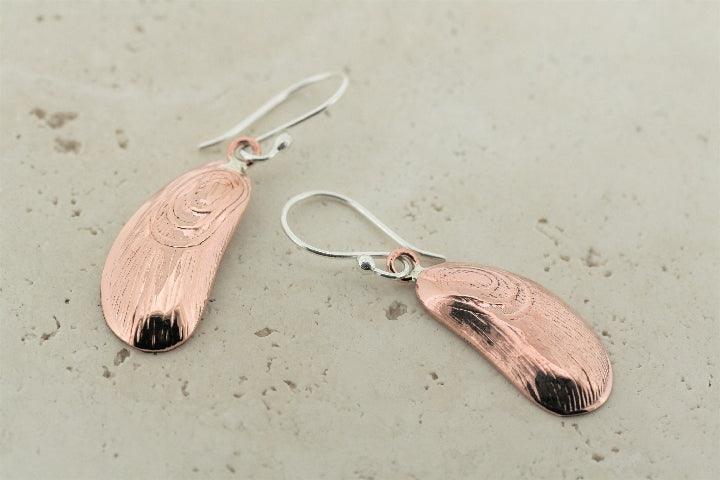 Handmade Copper Mussel Shell Earrings for Women - Boho Beach Jewelry - Perfect for Summer, Vacations & Festivals