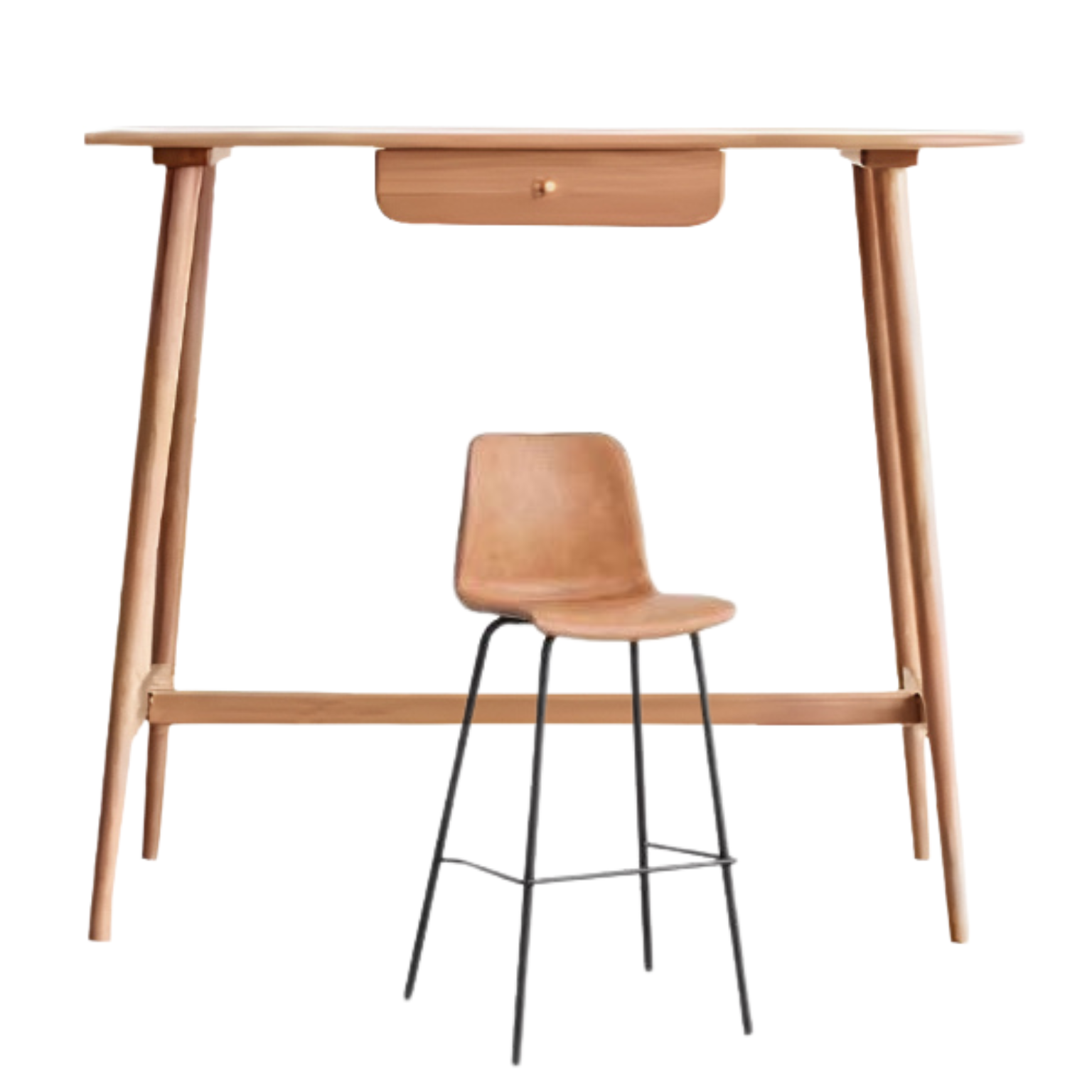 53.1x19.7x41.5 inch / 135x50x105.5 сm / natural wood color / Oak Bar Table + 2chairs