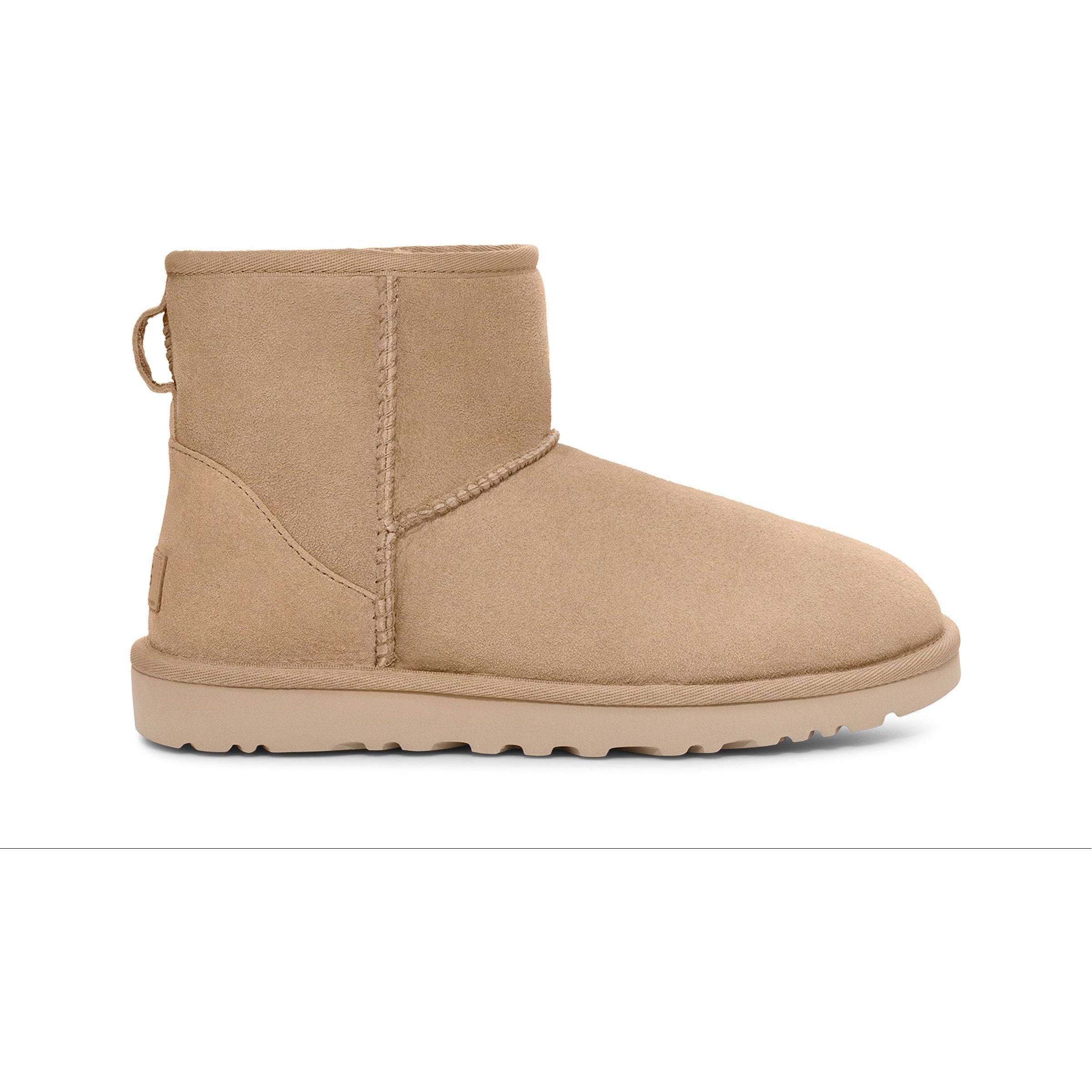 UGG Women's Classic Mini II Boots in Sand - Cozy Suede Winter Boots for Women | Perfect for Casual Wear, Snow Days & Outdoor Adventures