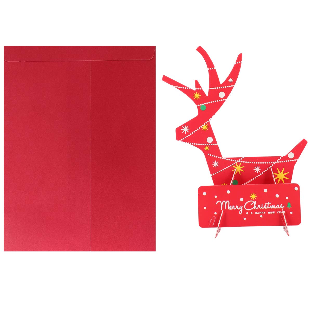 DOITOOL 5-Pack 3D Glow-in-the-Dark Christmas Greeting Cards - Holiday Blessings Cards with Luminous Effect for Xmas Decorations, Gift Wrapping & Festive Celebrations