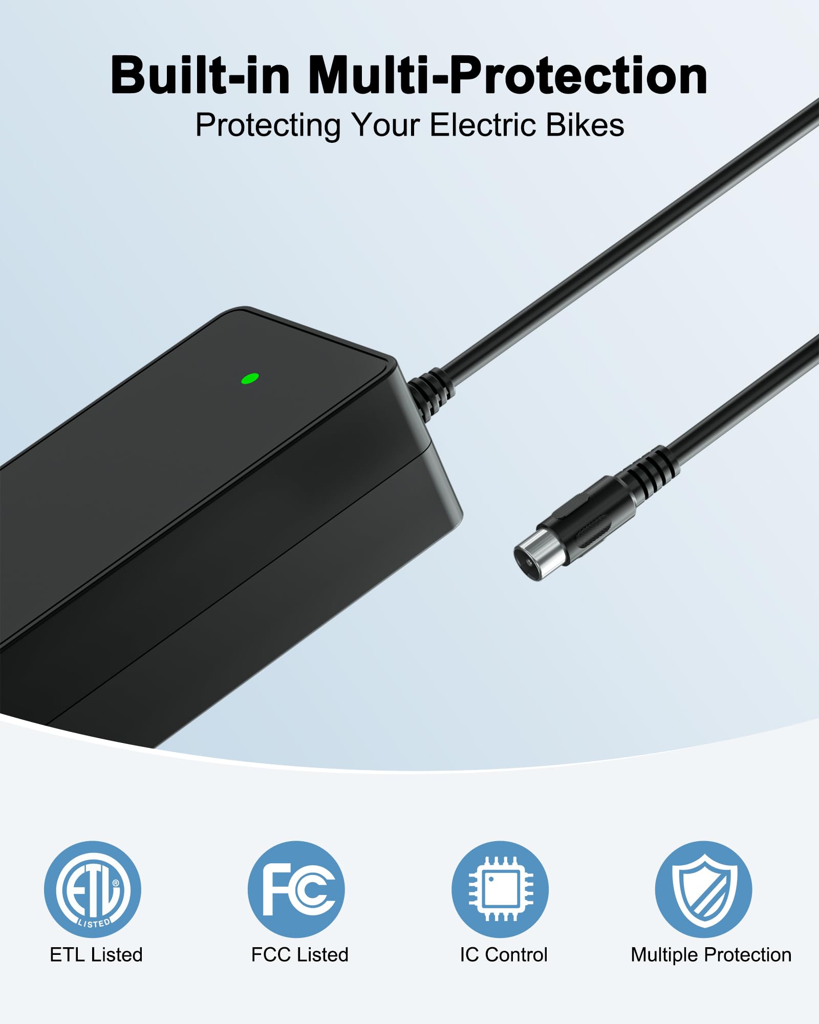 42V Nakto Electric Bike Charger with RCA Plug - Compatible with 36V Nakto Camel, Fashion, Elegance, Pony, Mini Cruiser eBike & Glion Dolly Scooter - Fast Charging for Commuting & Outdoor Adventures