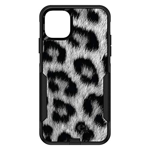 Black White Snow Leopard Fur Print On Black Case