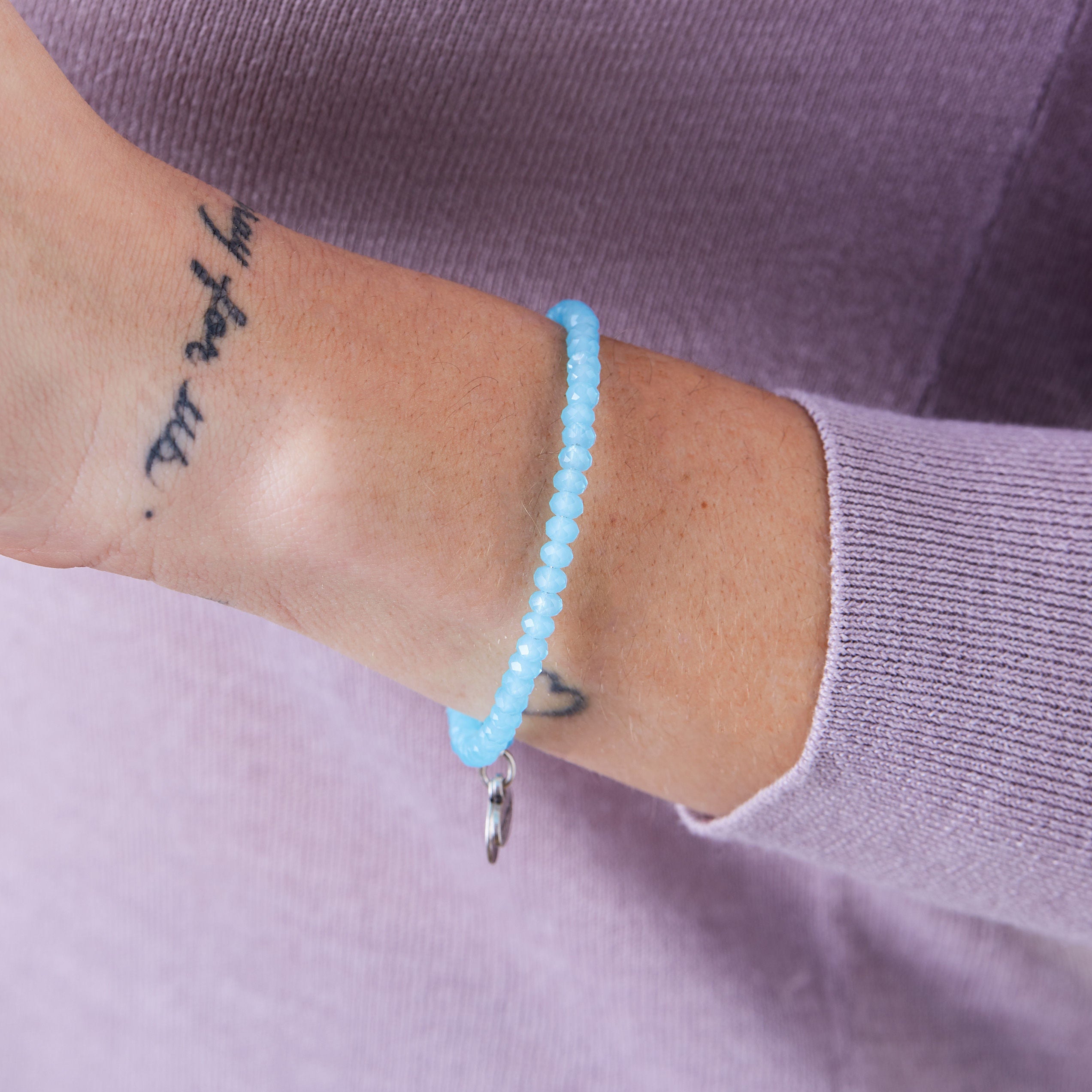 Powder Blue Beaded Wrap Bracelet for Women - Elegant Boho Jewelry for Everyday Wear, Parties & Special Occasions
