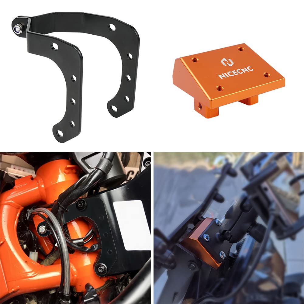 NICECNC Headlight Reinforcement & GPS Phone Mount for KTM 790/890 Adventure (2019-2022) - Durable Motorcycle Accessory for Off-Road Riding & Adventure Touring