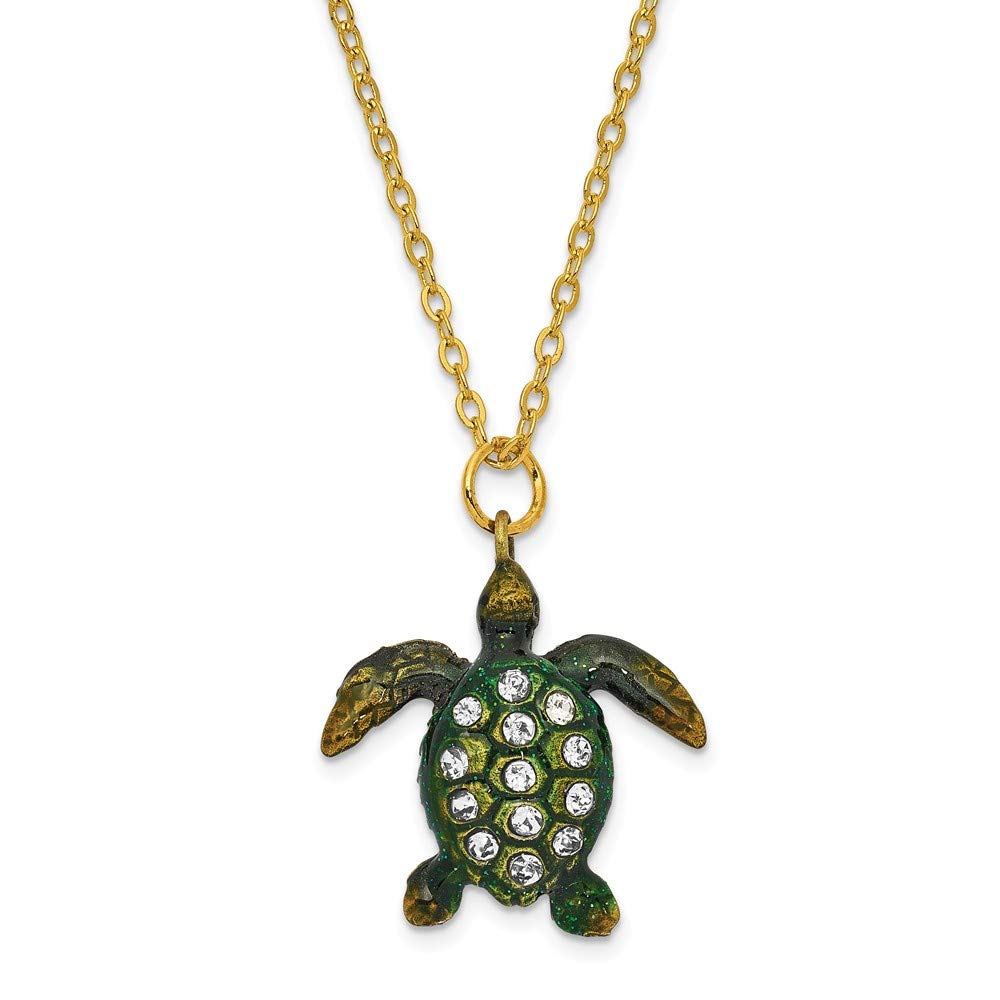 Sonia Jewels Sweetheart Green Sea Turtle Heart Trinket Box 4