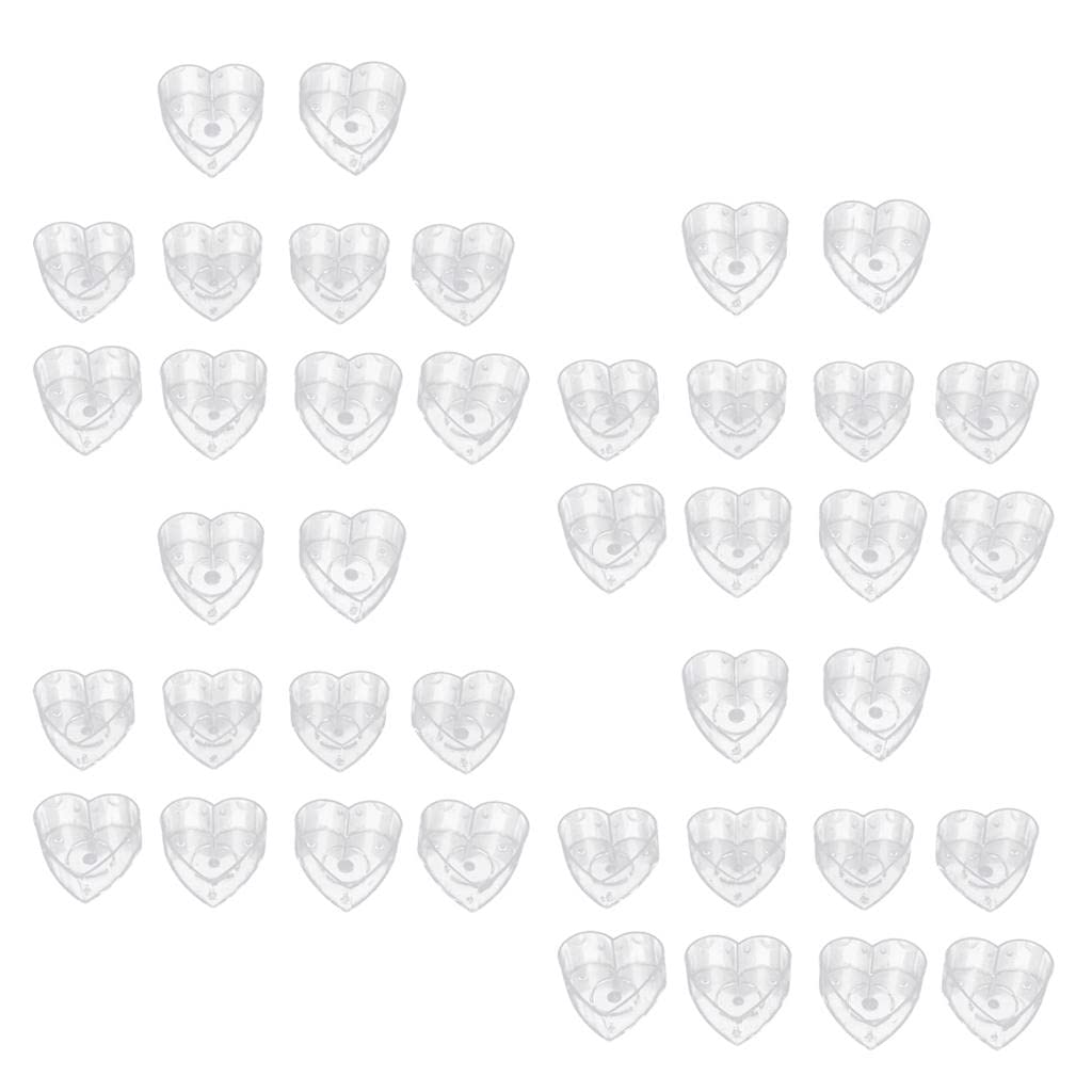 40 Pcs Heat-Resistant Clear Plastic Tea Light Holder Cups, Heart-Shaped Candle Containers for Wedding, Birthday, Holiday Party Decorations - DIY Candle Making, Table Centerpieces, Romantic Ambiance Lighting