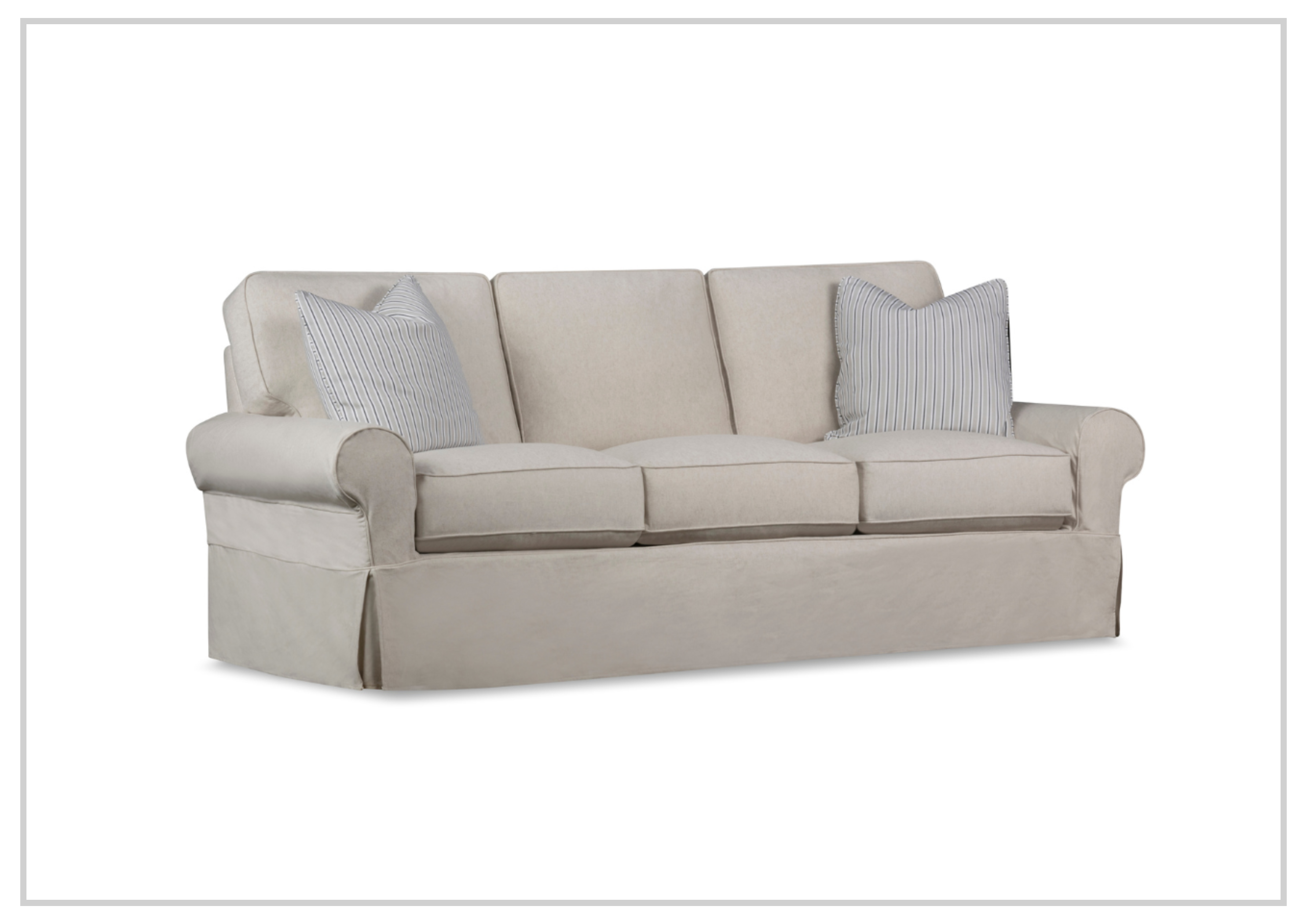 Klaussner Katelin Sofa Slipcover - Premium John Linen Fabric in Sepia Brown | Washable Stretch Couch Cover for Living Room, Sectional & Recliner Sofas | Perfect for Home Decor, Pet Protection & Furniture Refresh