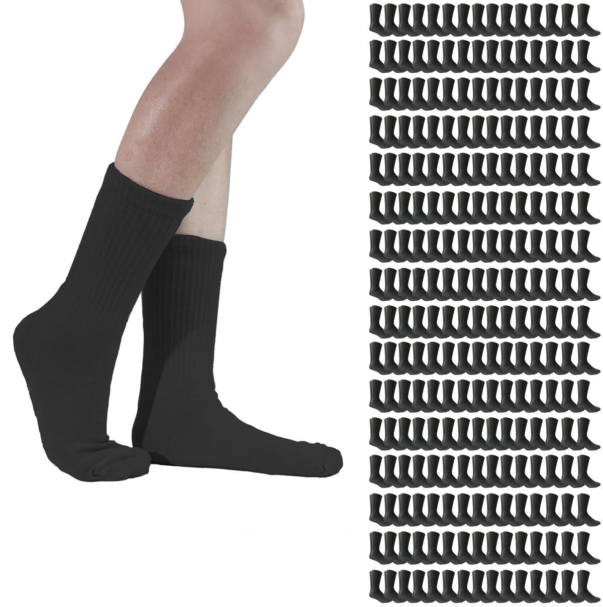 72 Pairs Bulk Cotton Crew Socks for Men - Wholesale Comfortable Athletic & Casual Socks - Perfect for Gym, Work, Daily Wear & Gift Giving