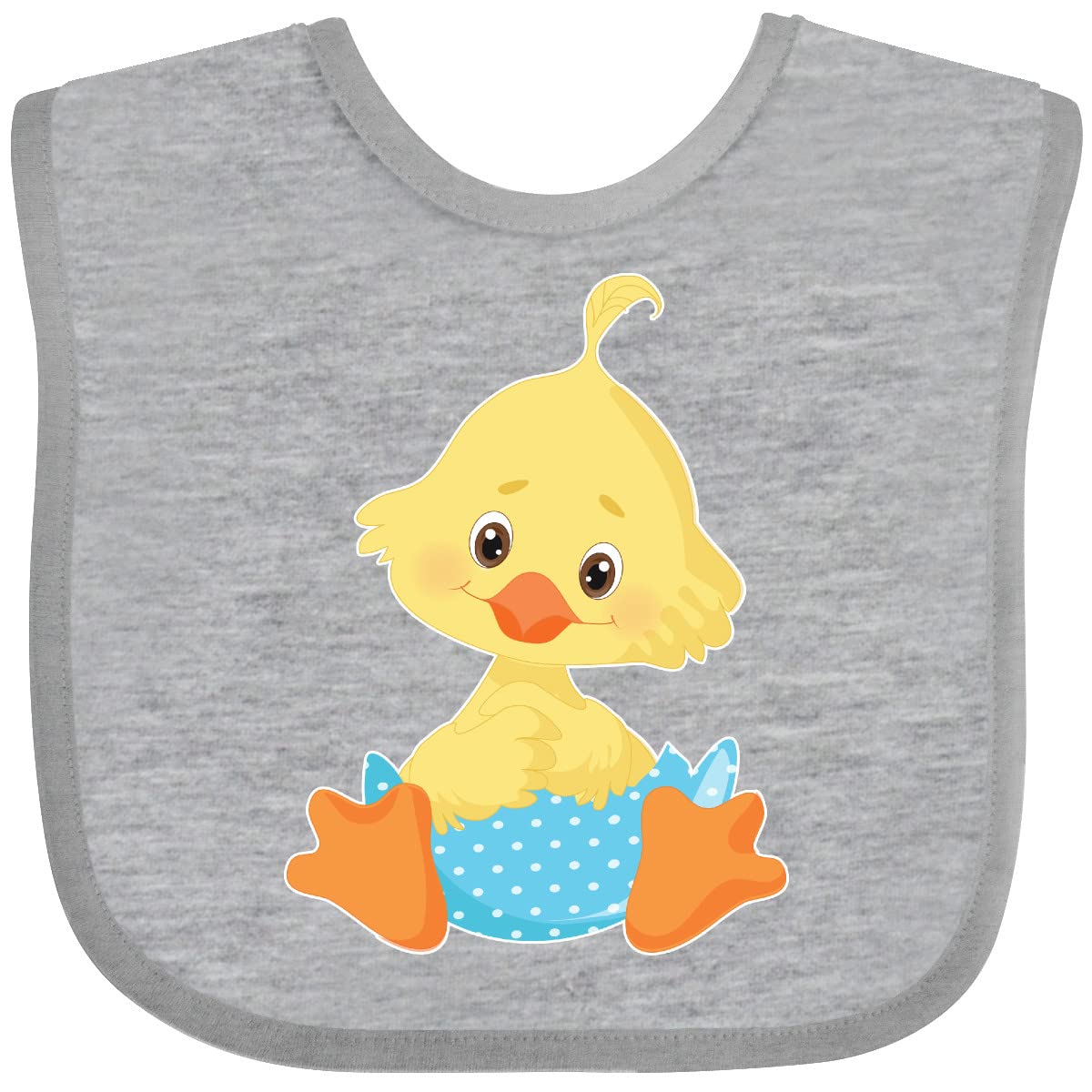 Inktastic Cute Easter Chick in Blue Easter Egg Baby Bib - Soft Cotton Drool Bib for Infants & Toddlers - Perfect for Easter Celebrations, Baby Showers, and Holiday Photos