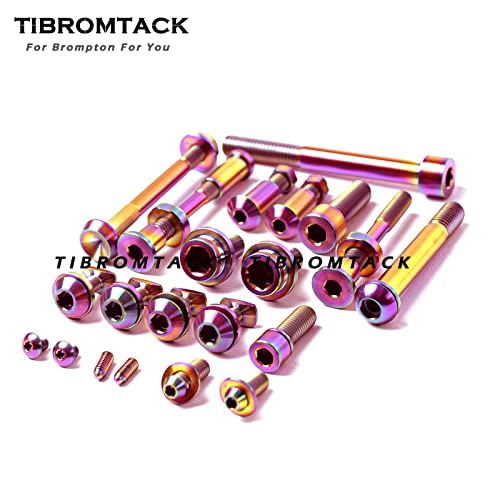 TIBROMTACK Titanium Bolts Kit for Brompton Folding Bike 2018+ Models - Ultra Lightweight 124.8g Rust-Proof Screw Set - Perfect for Bike Upgrades, Maintenance & Weight Reduction