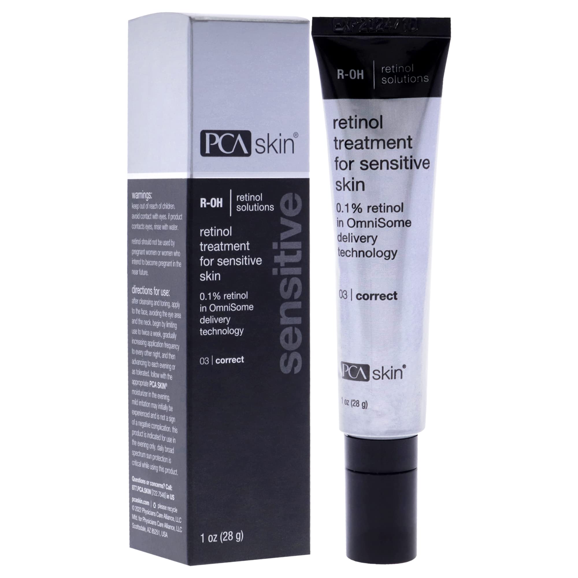 PCA SKIN Retinol Treatment for Sensitive Skin - Anti-Aging Cream for Fine Lines & Wrinkles, 1 fl oz | Gentle Night Serum for Dry & Mature Skin | Perfect for Evening Skincare Routine