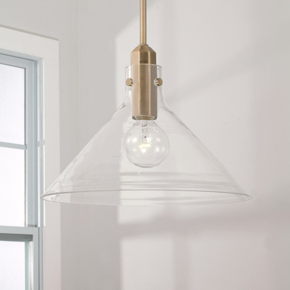 Baxter 1 Light Pendant - Modern Hanging Light Fixture for Kitchen Island, Dining Room & Bedroom | Adjustable Height & Stylish Design